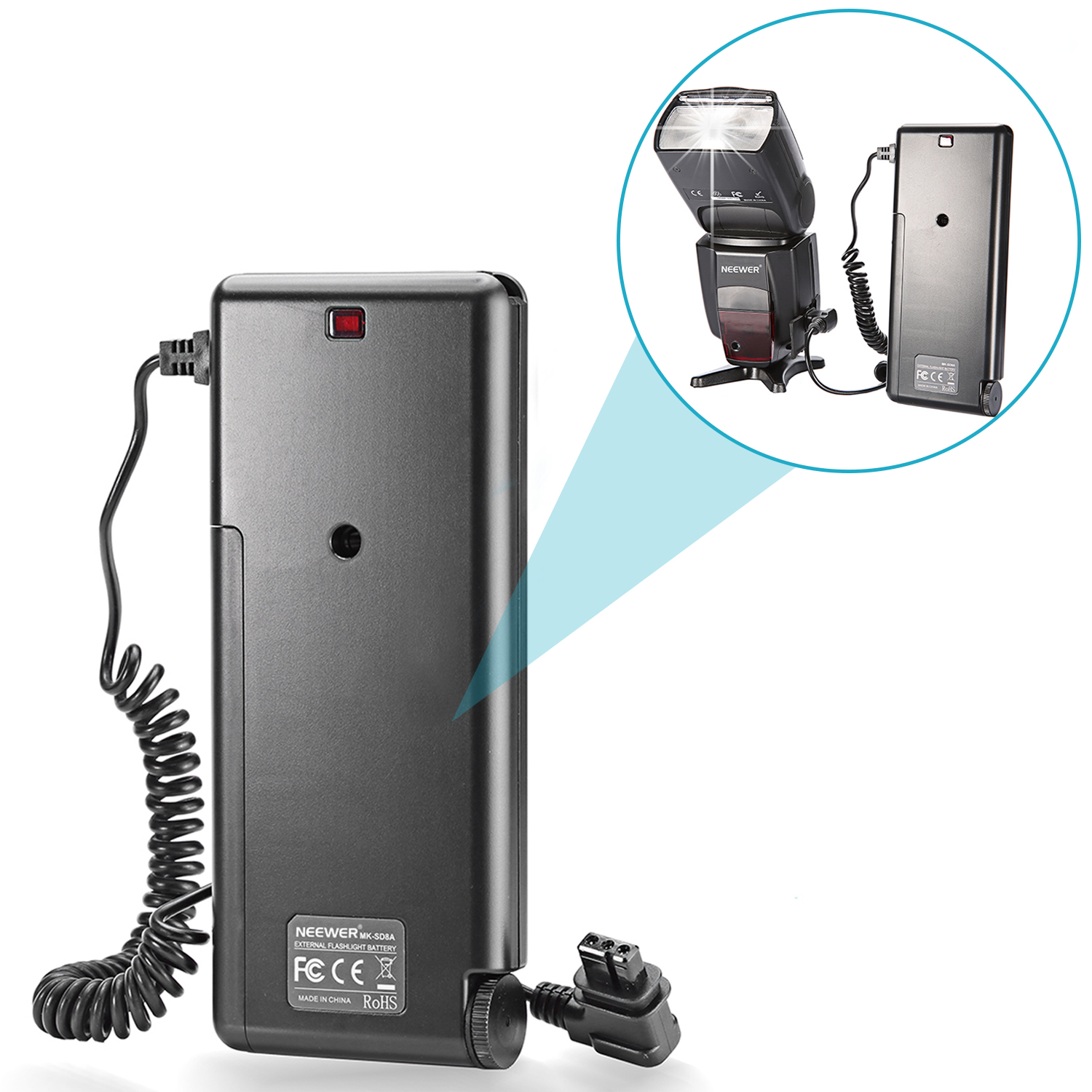 Neewer External Battery Pack for Canon 600EX/580EXII/EX580/EX550/MR