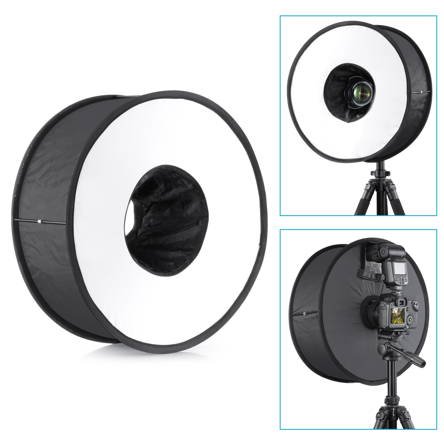 Neewer 18"/45cm Round Universal Collapsible Ring Flash Diffuser Soft