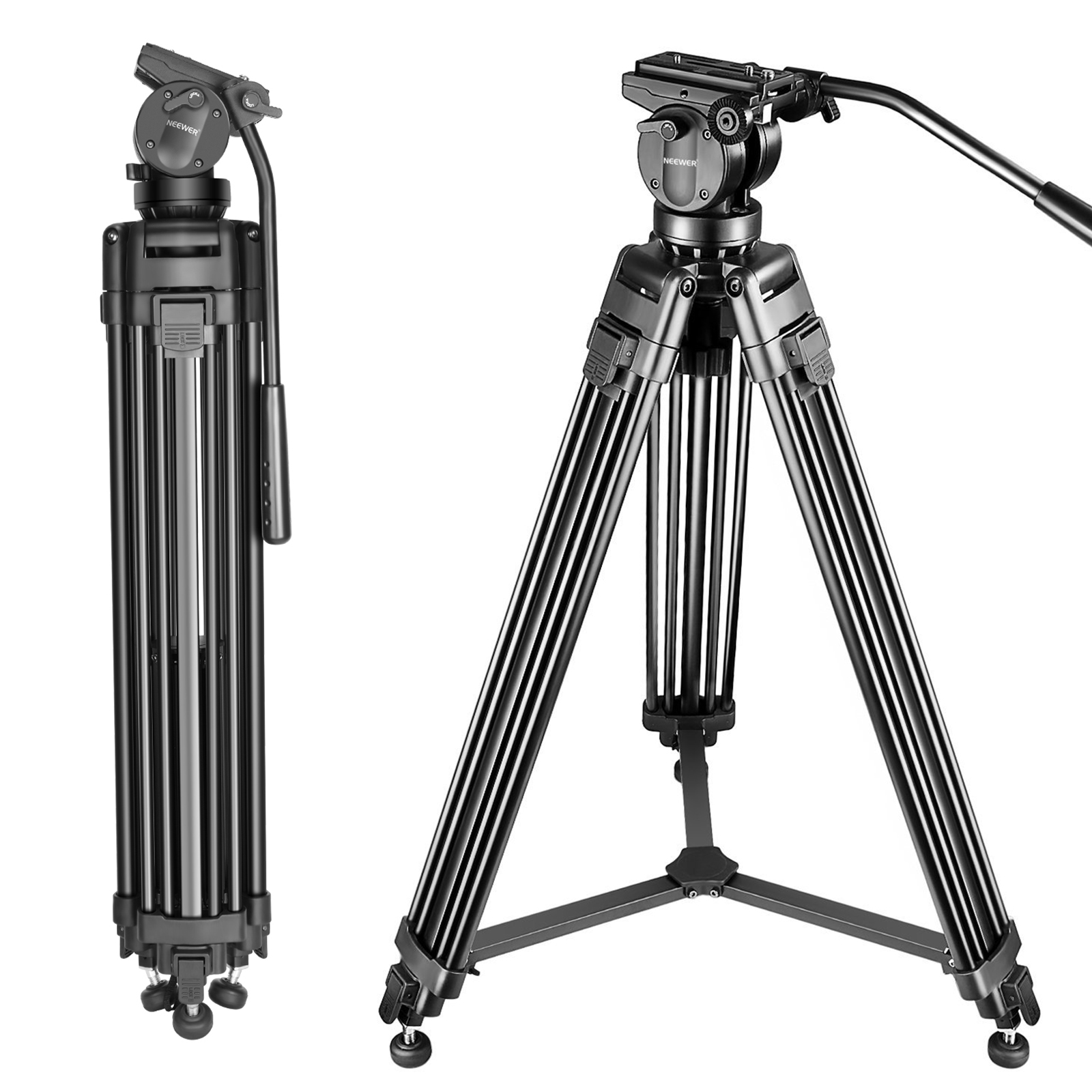 Neewer Professional 61" Video Camera Tripod with 360 Degree Fluid Drag