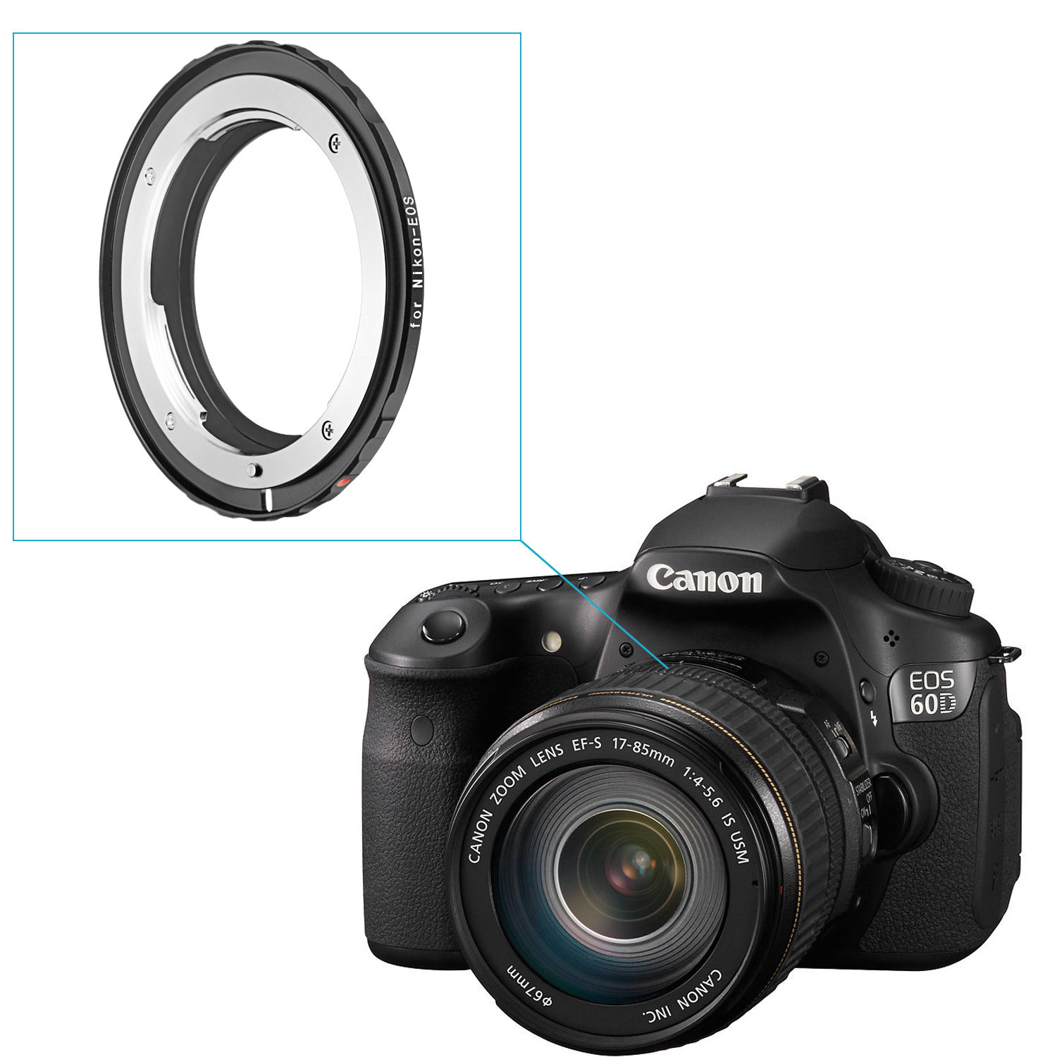 Lens Mount Adapter f Nikon F Lens to Canon EOS EF, EFS Mount Camera eBay