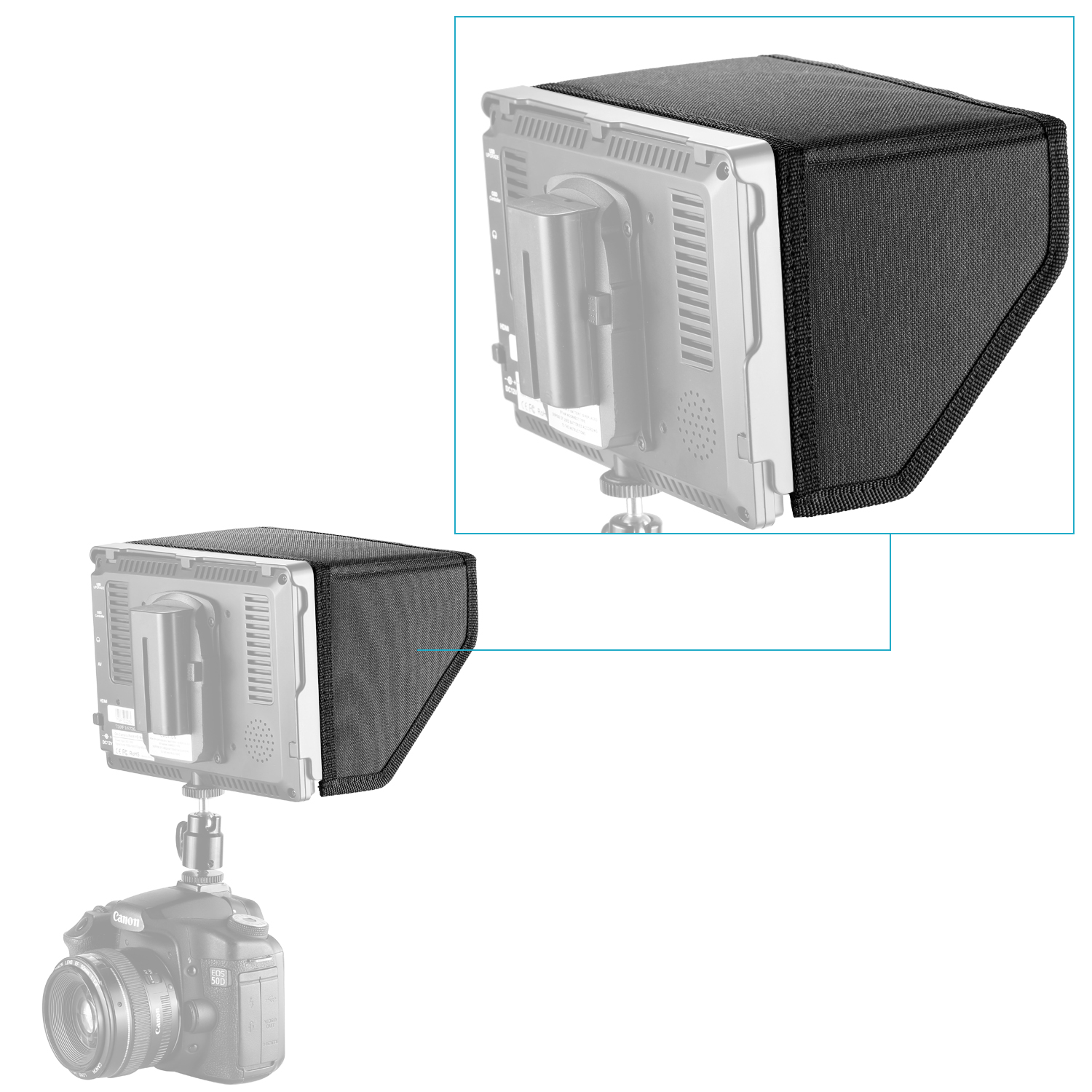 Neewer 7 Inch LCD Video Monitor Display Sunshade Sun Hood eBay