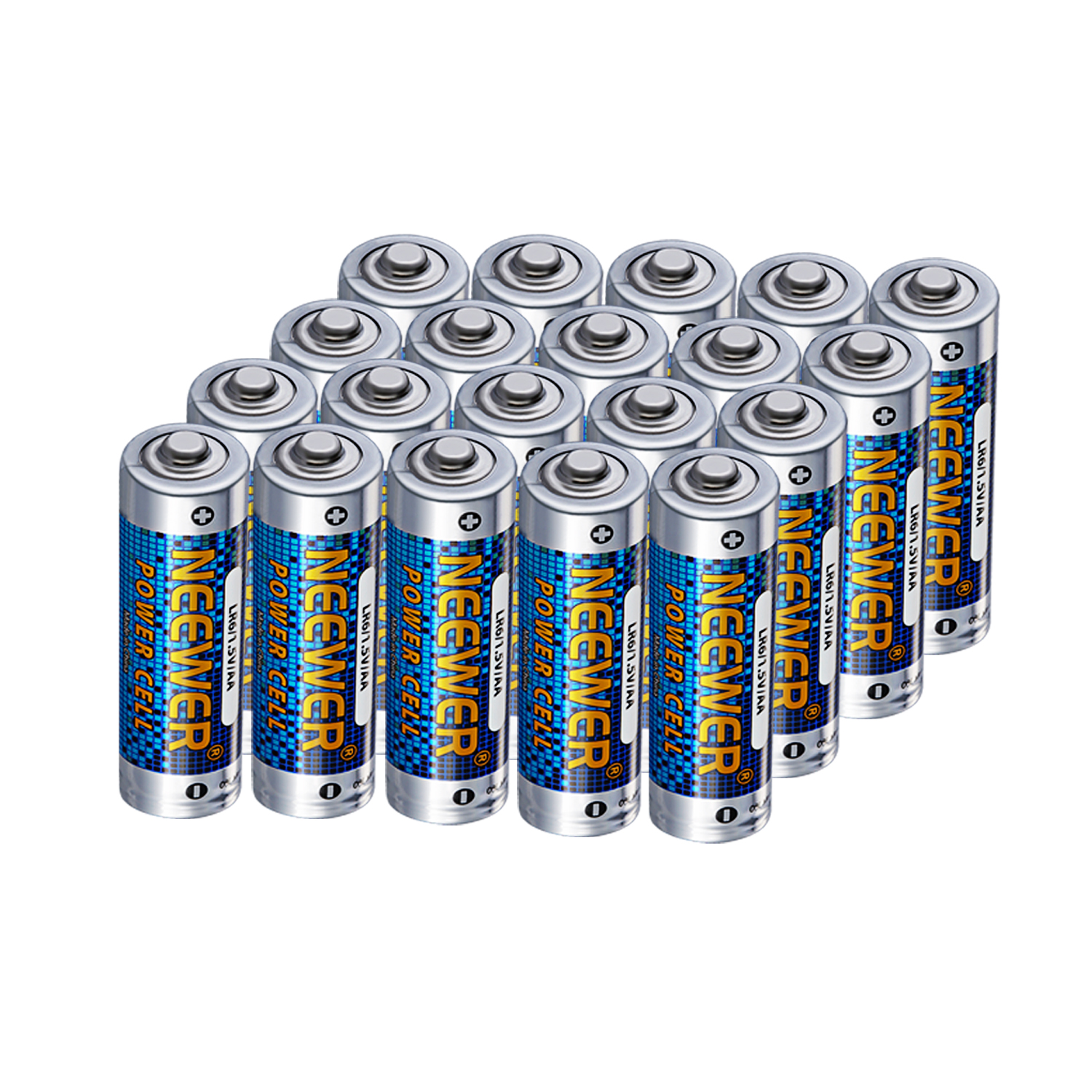 Neewer 20 Pack Count LR6 Alkaline AA Zincmanganese Batteries 1.5V