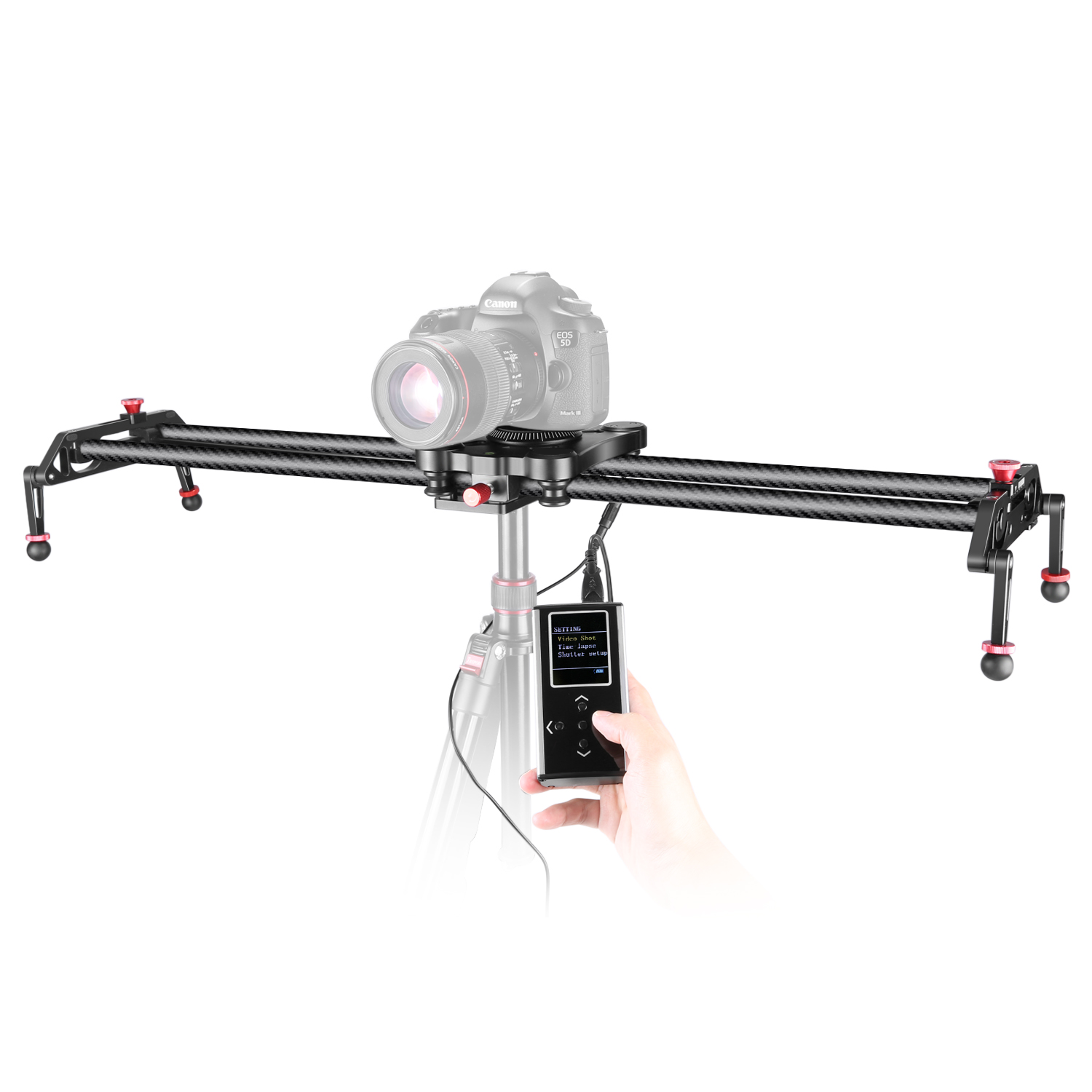Neewer 47" Simple Carbon Fiber Electric Camera Video Slider Rail Track