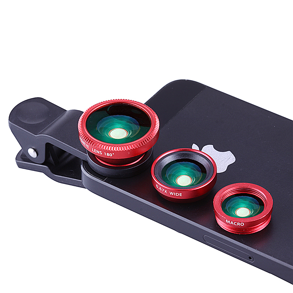 Universal 3 in 1 Camera Lens Kit for Smart Phones /Android Tablets/Ipad(Red) eBay