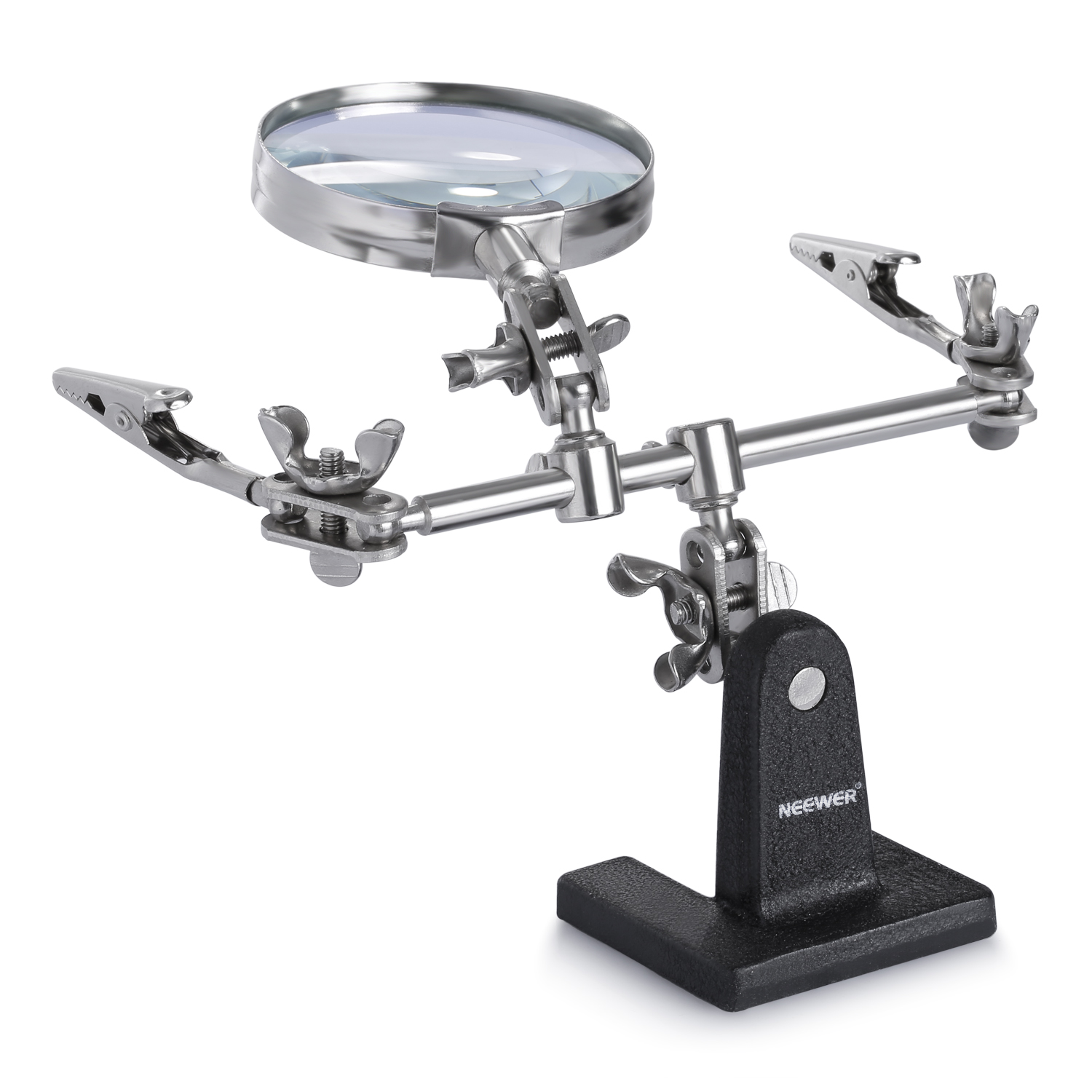 Quality Soldering Iron Stand Helping Hand Clamp Clip 2.5X Magnifying