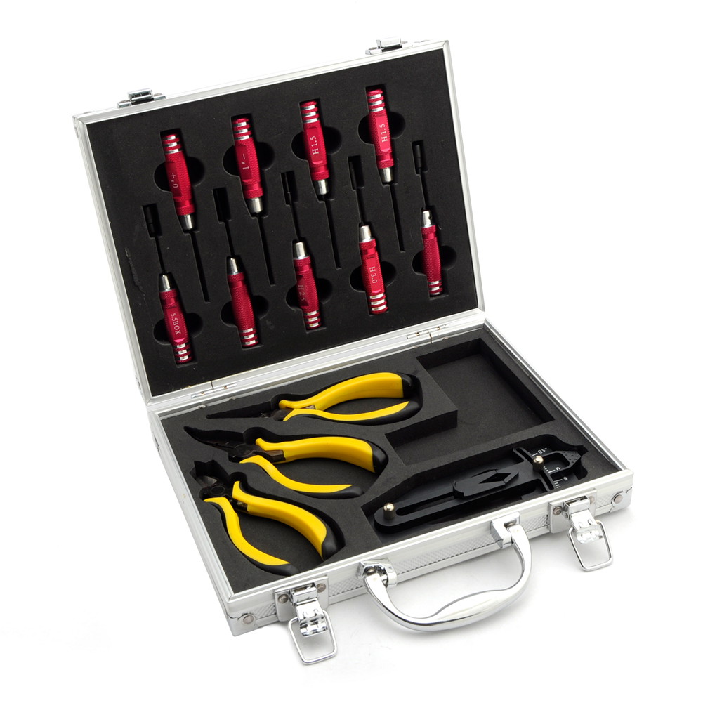 Aluminum Case Tool Kit Box Set For RC Helicopter Plane Screwdriver