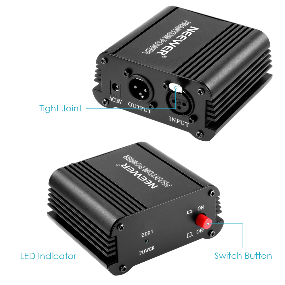 Neewer 1Channel 48V Phantom Power Supply w/ Adapter f any Condenser Mic(8 feet) eBay