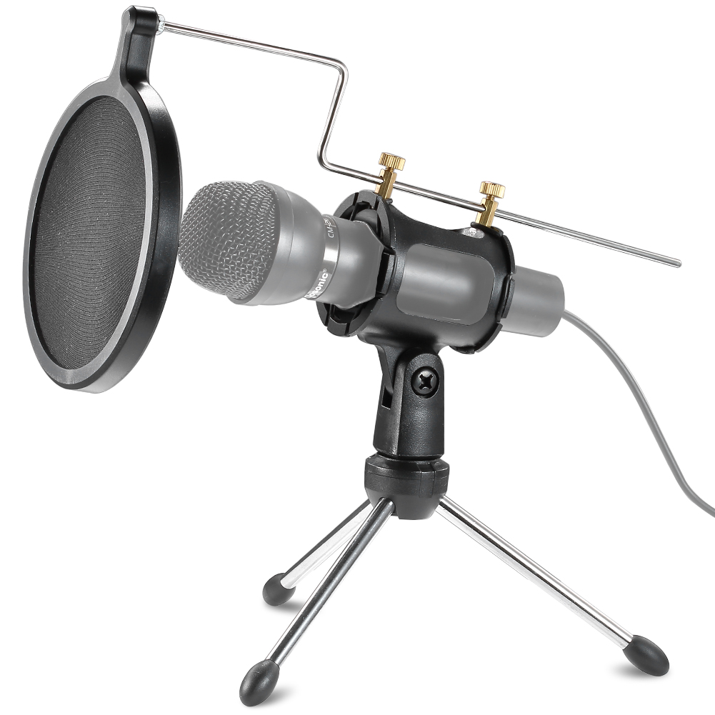 Neewer Microphone Shock Mount Kit Pop Filter Desktop Tripod Stand ...