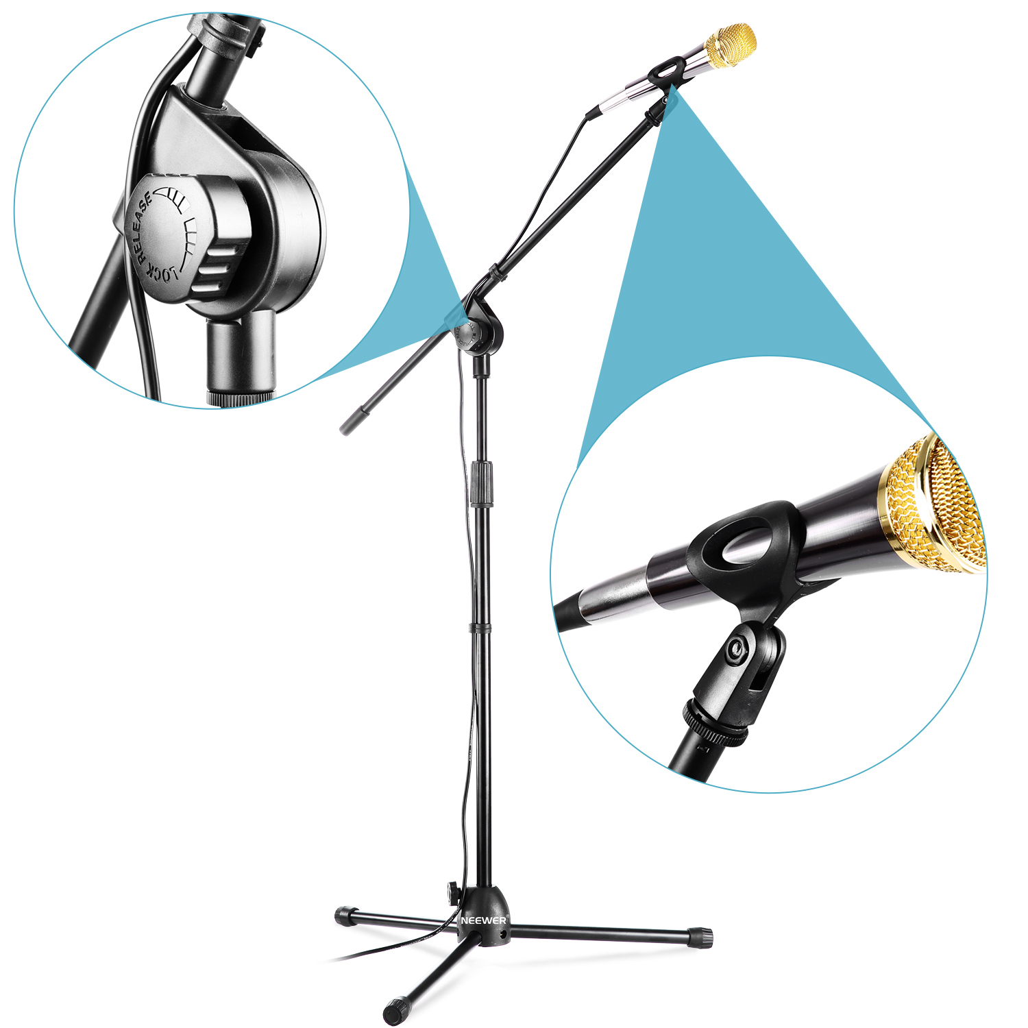 Neewer 3 Pack Microphone Kit (Condenser Microphone+Floor Stand+Mic