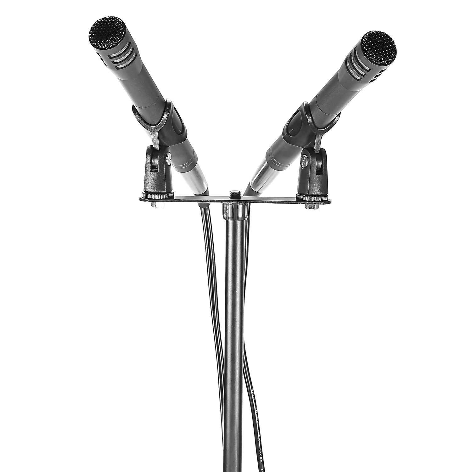 Neewer Stereo Microphone Steel Mount Bracket Bar with Dual Mic Clip Holders