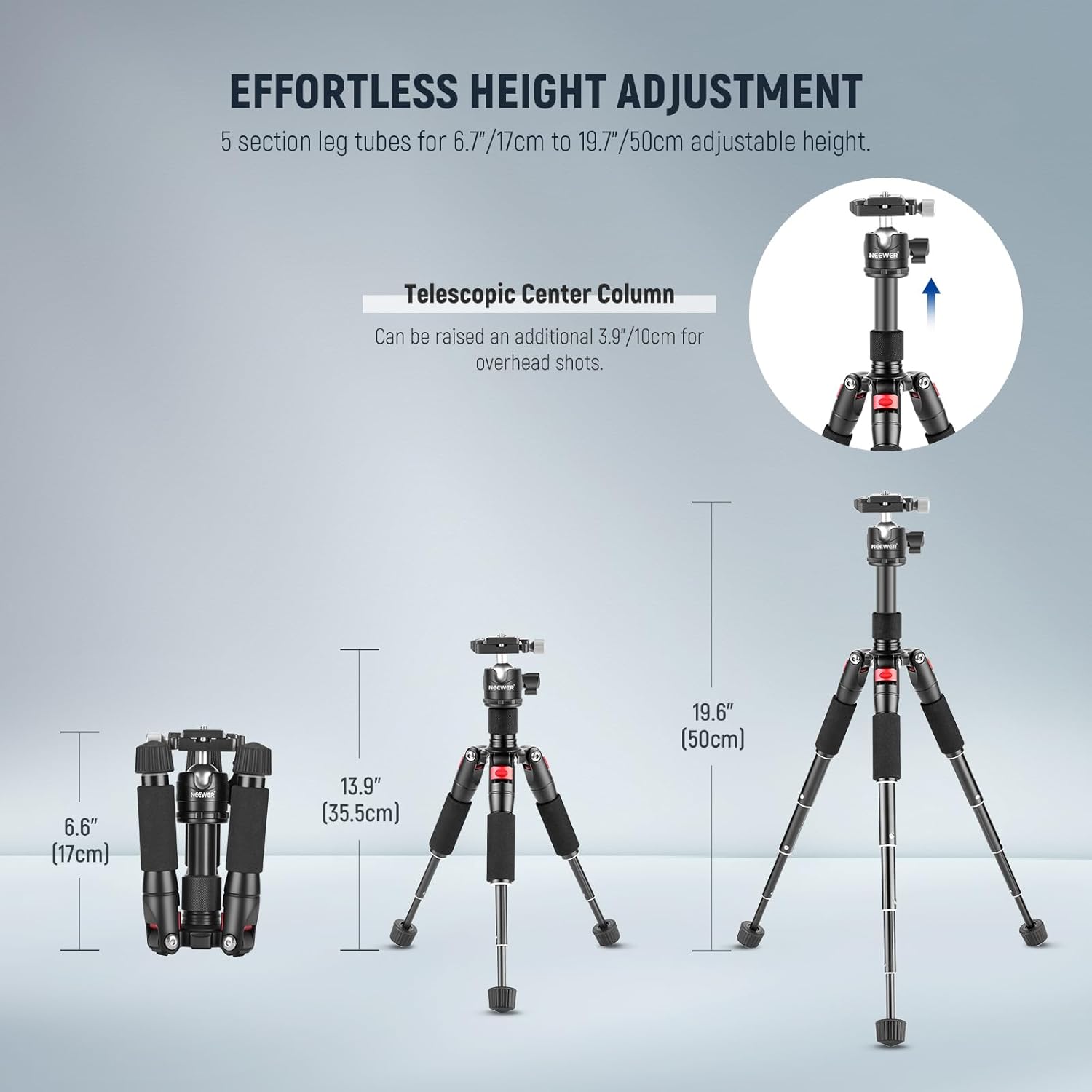 NEEWER Mini Desktop Tripod Red חצובה שולחנית אדומה - שימושים ויישום