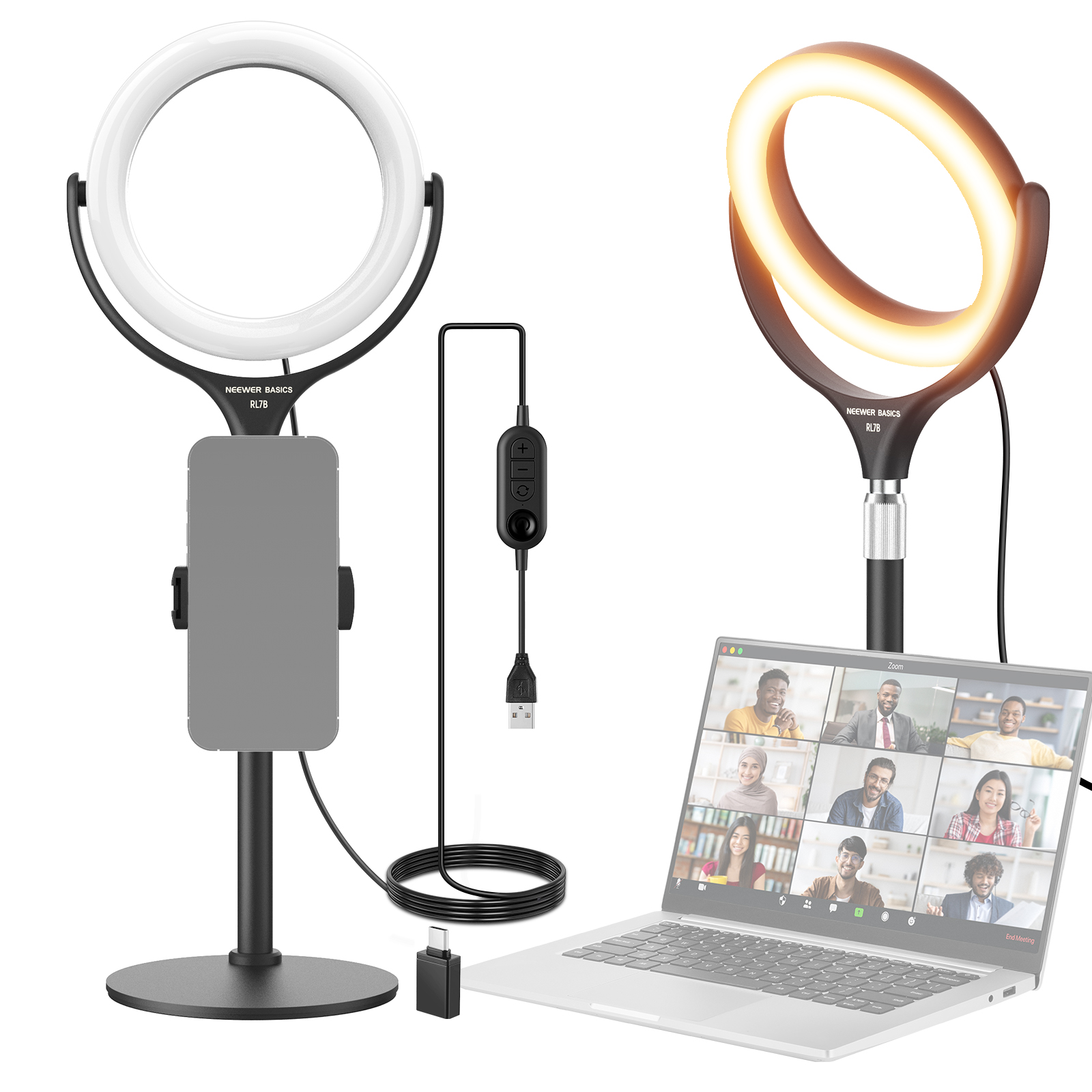 NEEWER BASICS RL78 7" Ring Light תאורת רינג שולחנית - תמונת מוצר