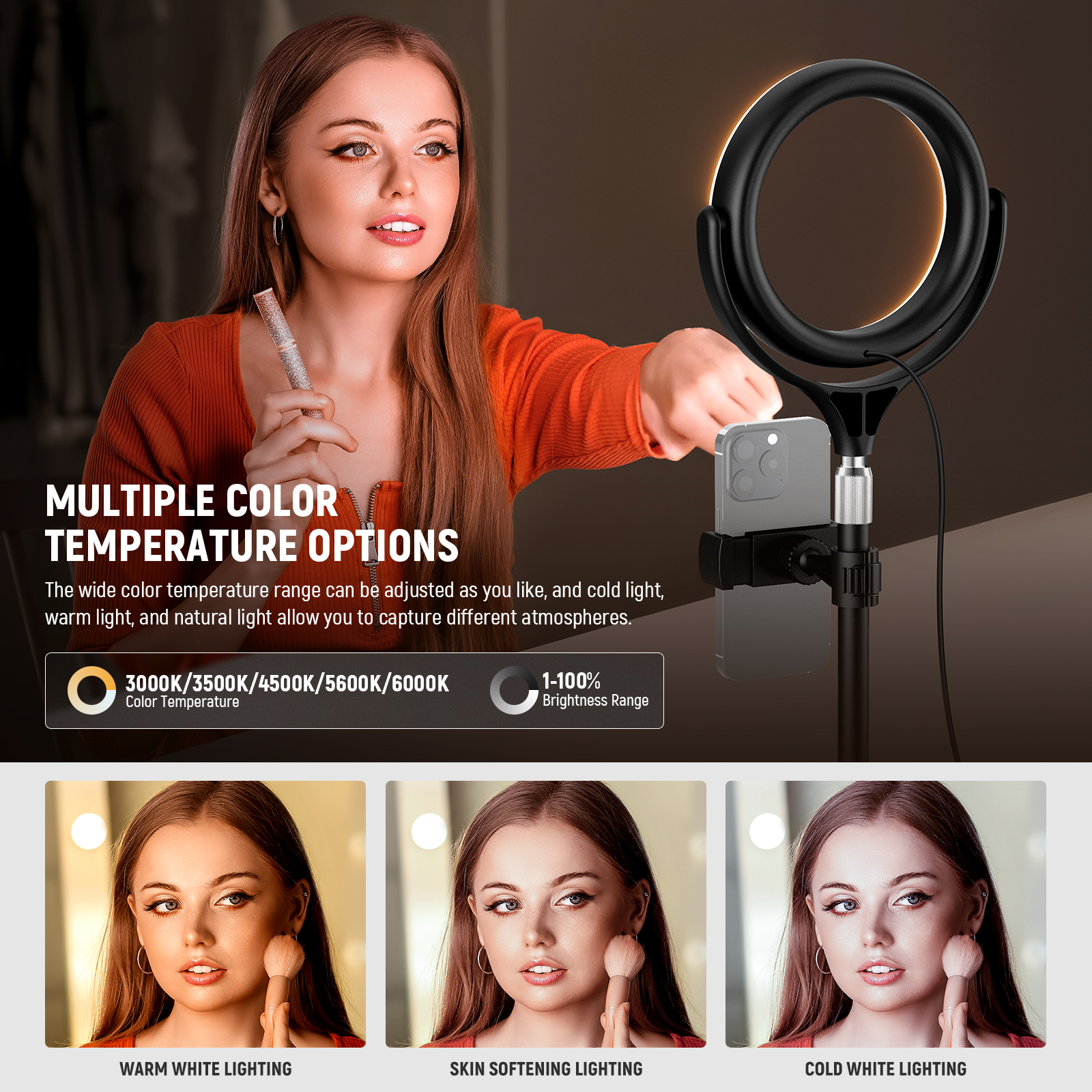 NEEWER BASICS RL78 7" Ring Light תאורת רינג שולחנית - שימושים ויישום