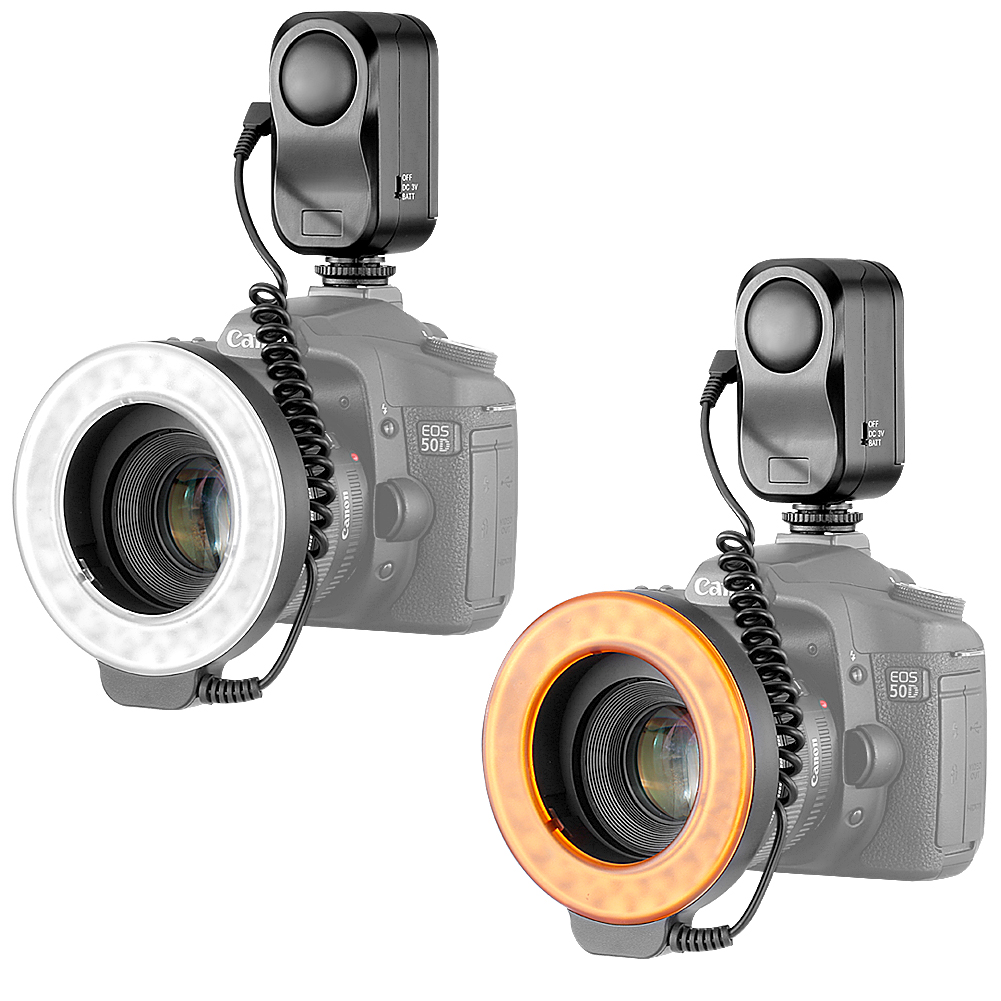 48 LED Macro Ring Light With 6 Adaptors Rings Fits 49mm,52mm,58mm,62mm