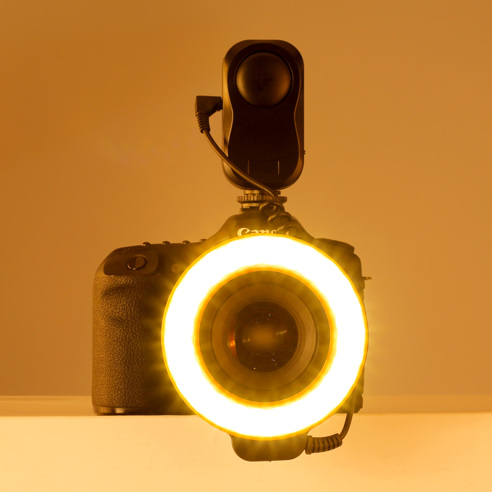 48 LED Macro Ring Light With 6 Adaptors Rings Fits 49mm,52mm,58mm,62mm