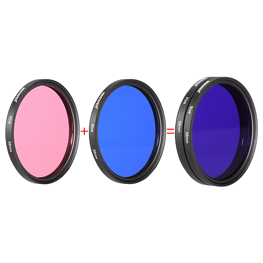 Neewer 9 Pieces 58mm Complete Full Color Lens Filter Set for SLR Camera