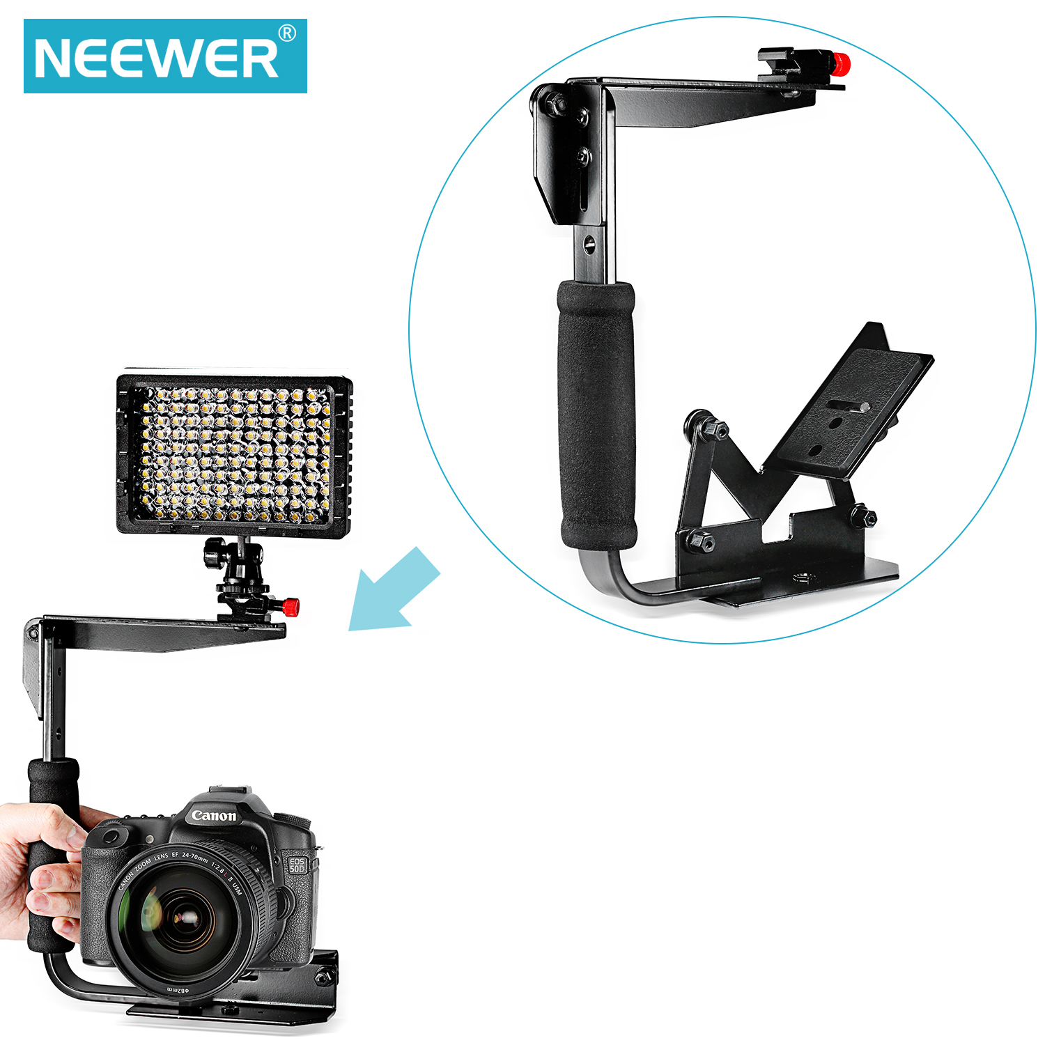 Pentax Olympus /& More Cameras /& Camcorders Nikon Canon Pro Series 180/° Quick Flip Rotating Flash Bracket For Sony