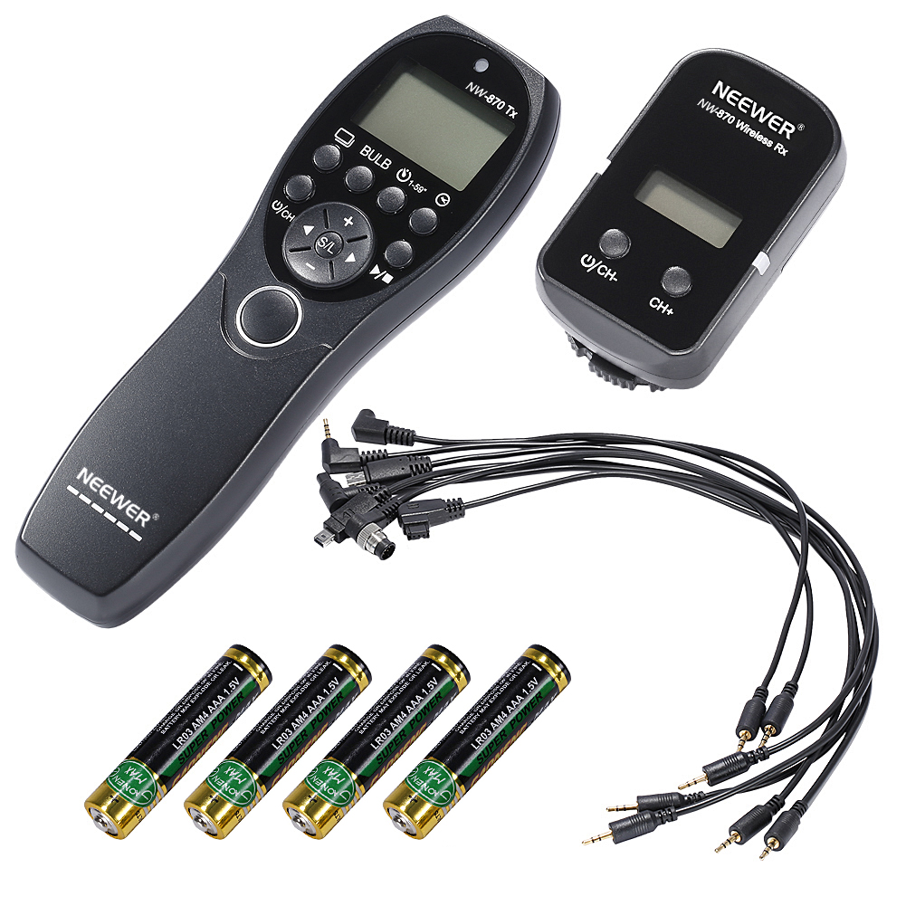 Neewer Camera Shutter Release Wireless Remote Transmitter Receiver+7 ...