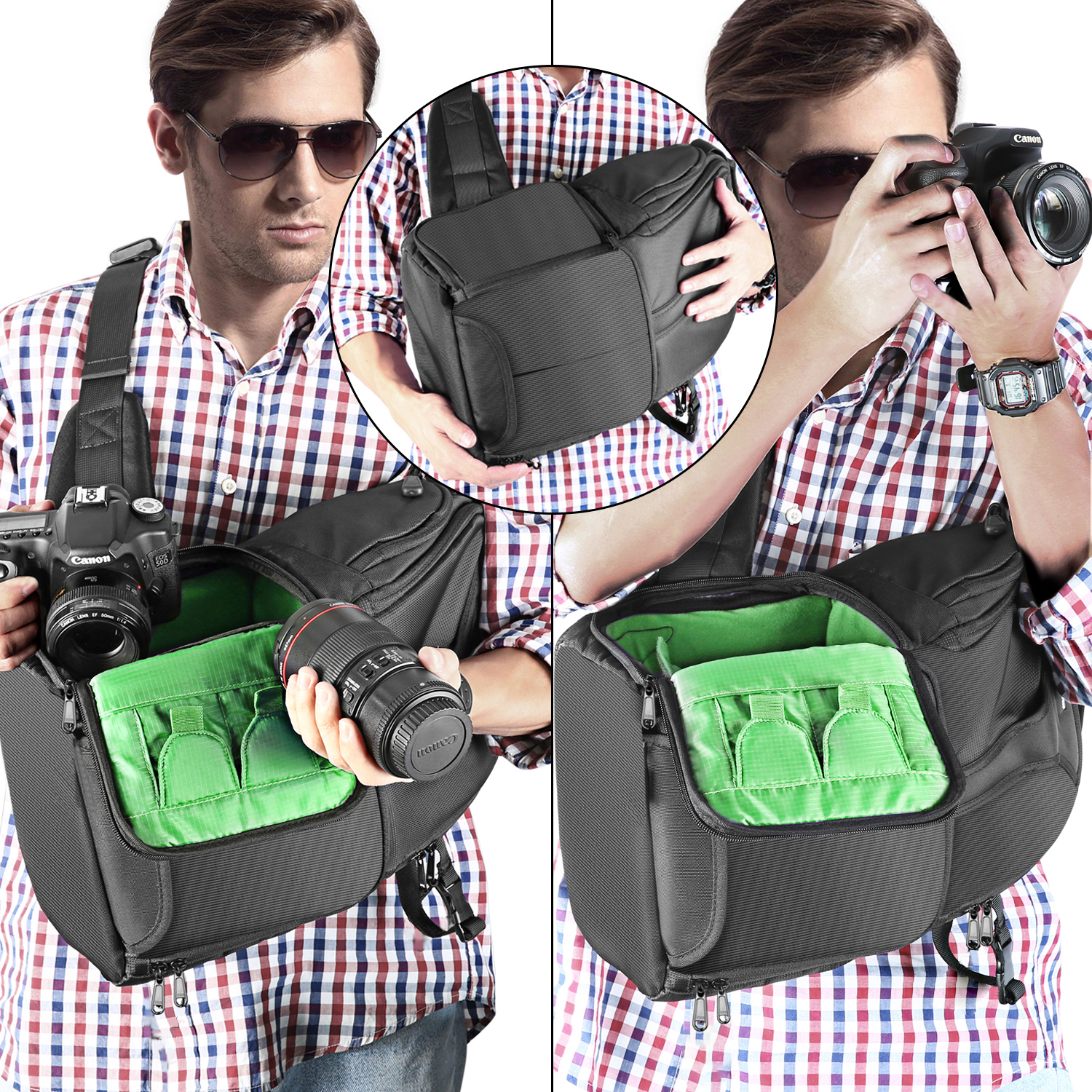 Fotografía de múltiples funciones para cámaras réflex correas de la cintura Cámara Trípode bolsas de lente