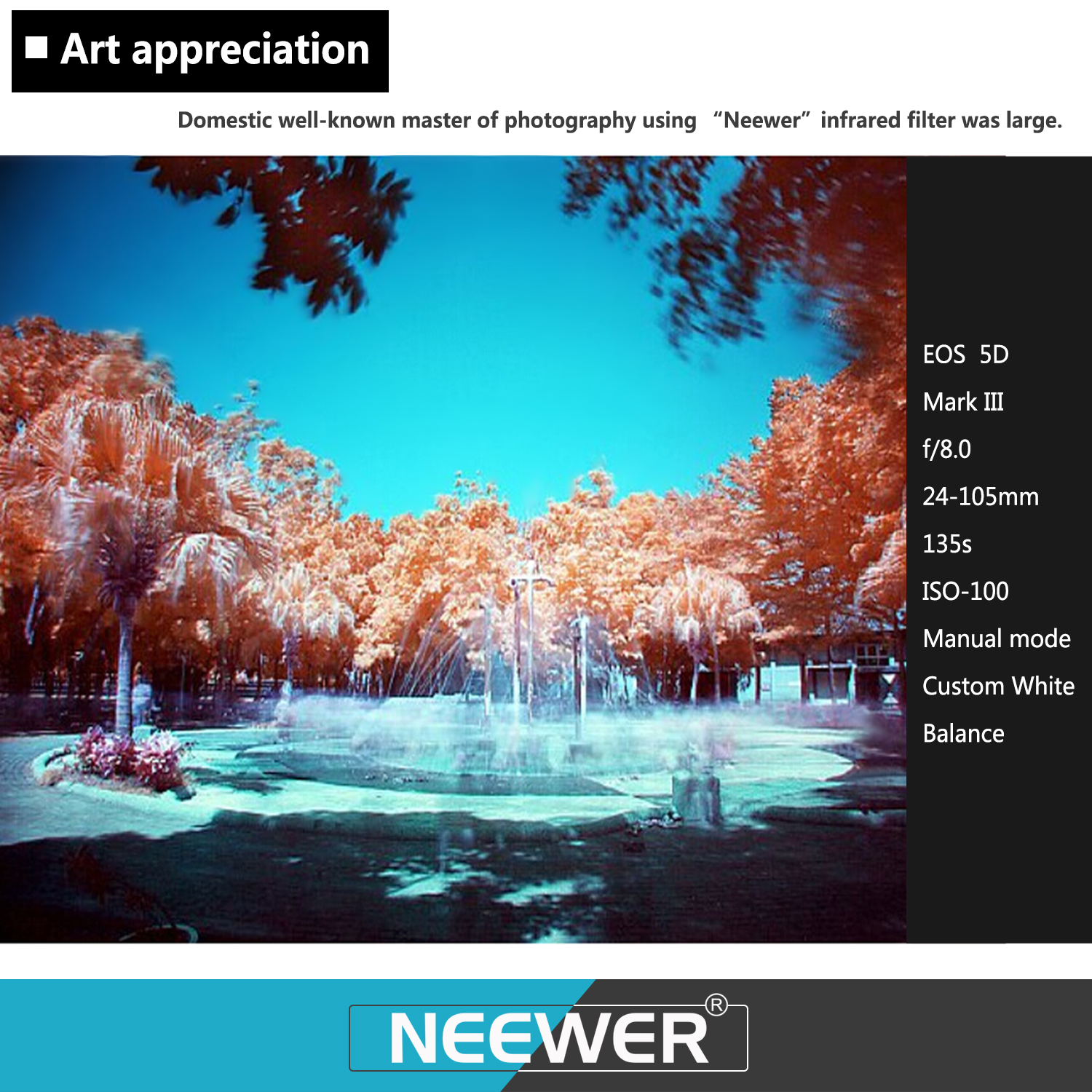 Neewer 52MM 4pcs IR720 IR760 IR850 IR950 Infrared Filters with Carrying Pouch