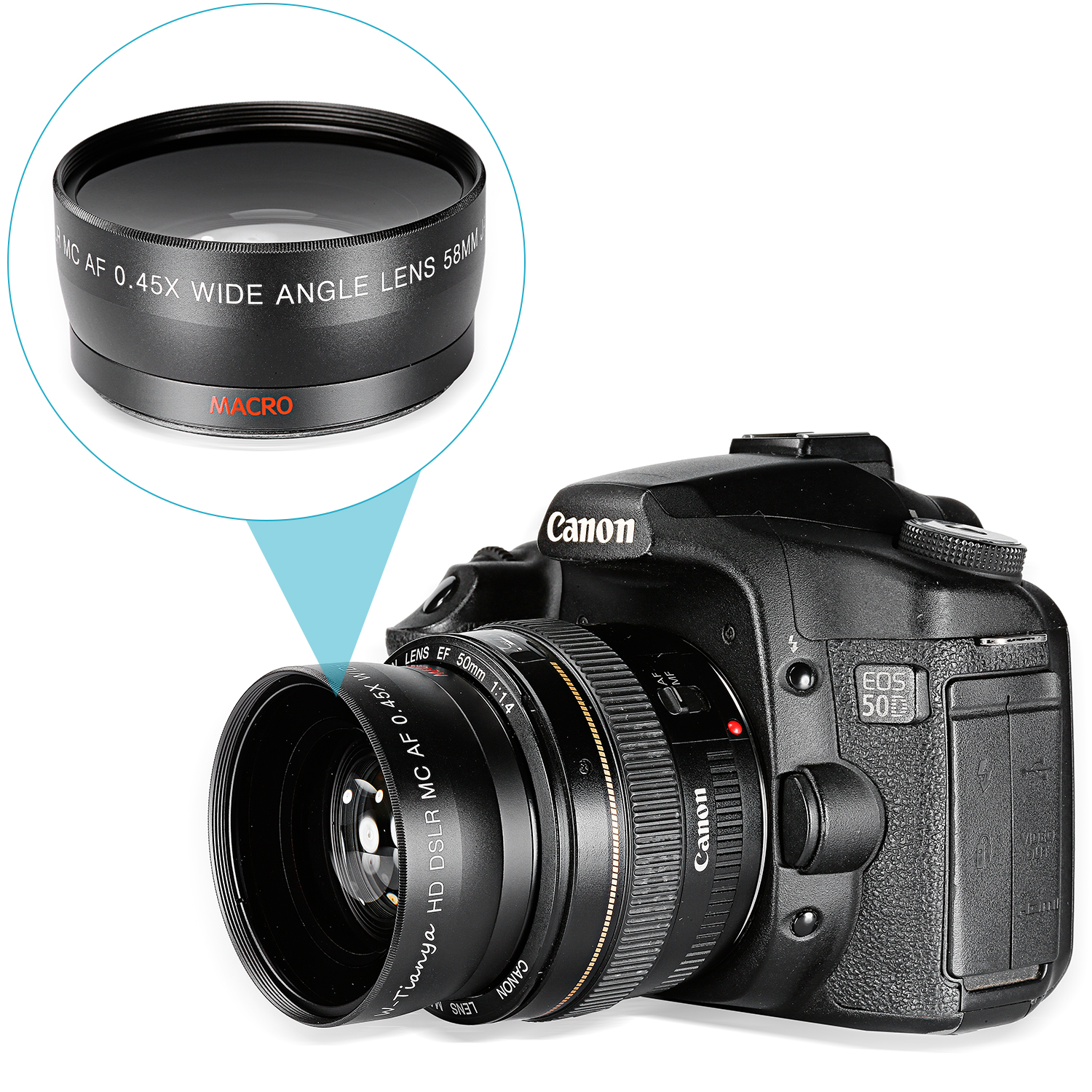 UltraPro 58mm Camera Lens Kit - Includes 2X Telephoto, 0.45x Wide Angle/Macro, Tulip Hood & Accessories