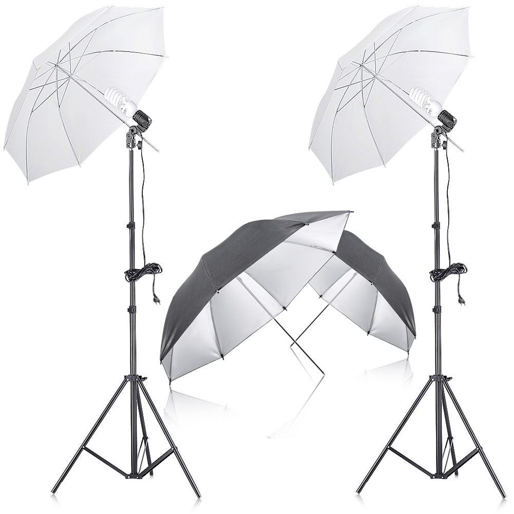 confezione da 2 soft box e ombrelli Supporto luce per video . ritratti Neewer Photo Studio in lega di alluminio di 2,1 m illuminazione fotografie