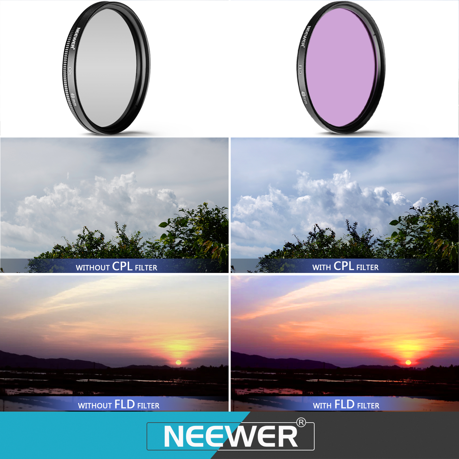 Neewer 49MM Professional UV CPL FLD Lens Filter and Close-Up Kit | eBay