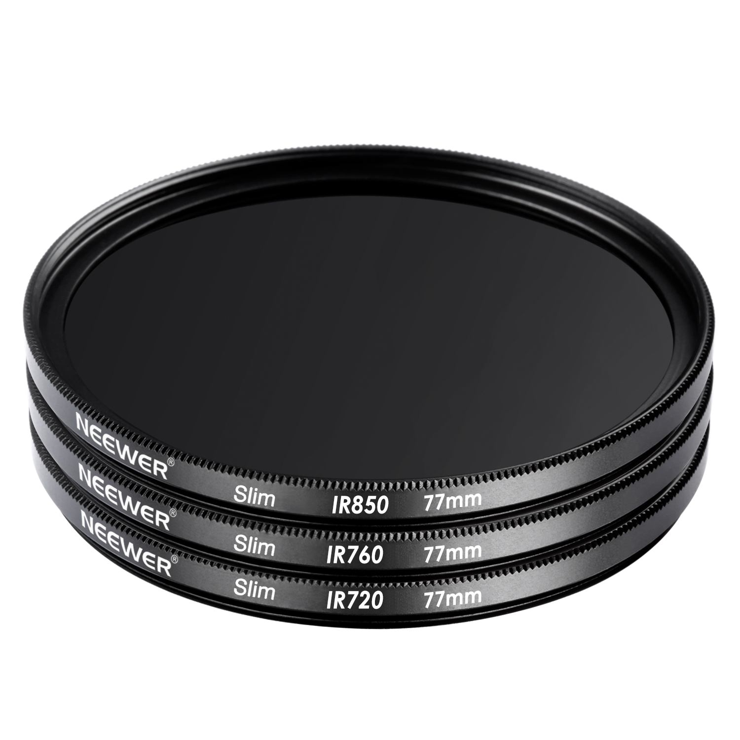 Neewer 3 Pieces 77MM Optical Glass Infrared IR Filter Kit for DSLR
