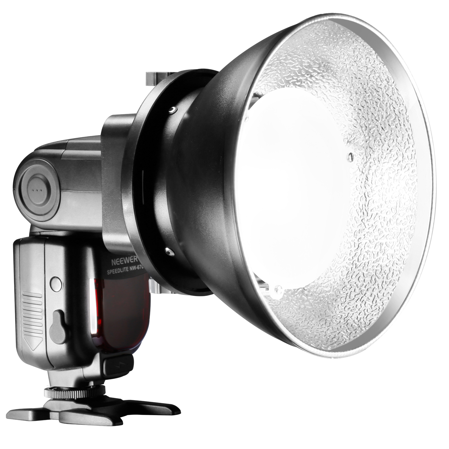 Glow 70 Degree Magnum Reflector With Diffuser - Bowens Mount For Studio Flash Heads, Silver