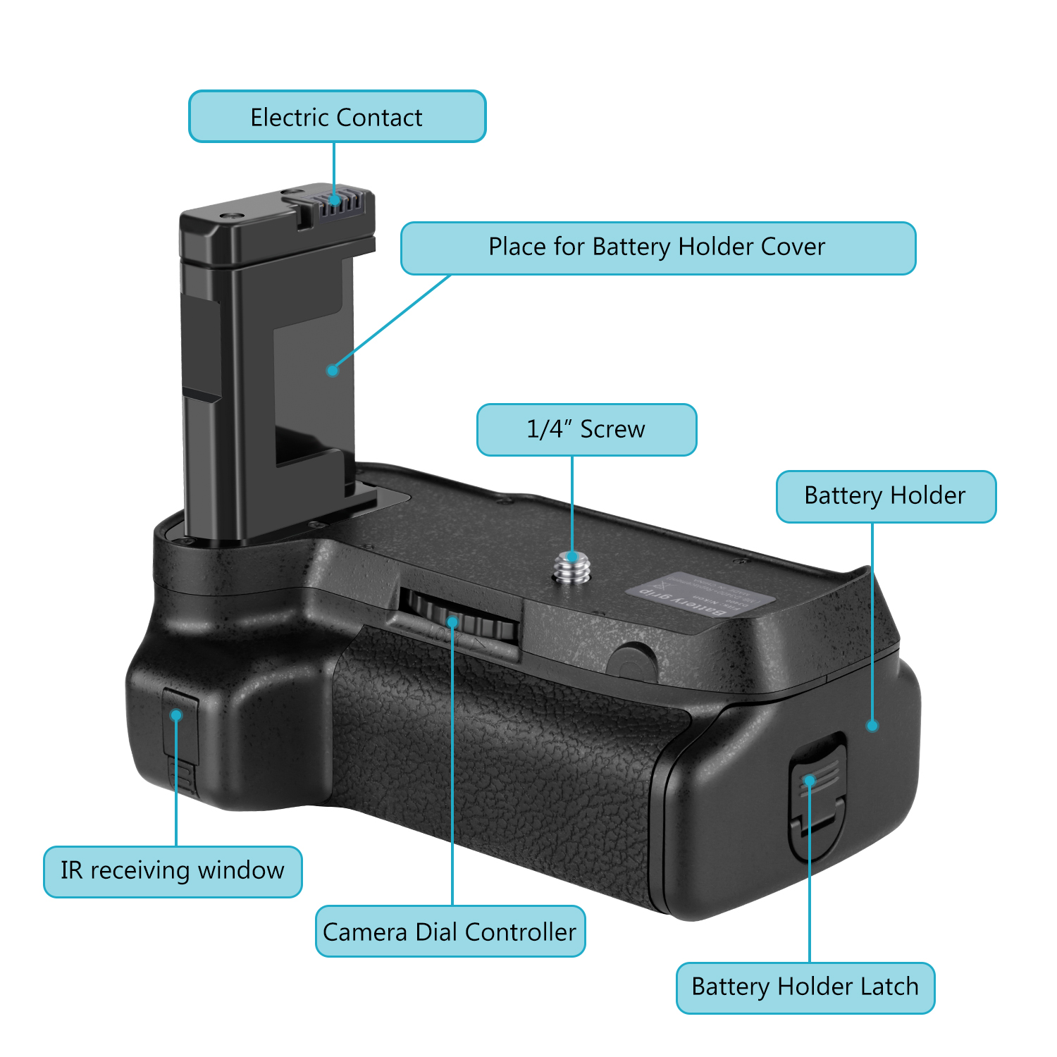Neewer Vertical Battery Grip Shutter Release Button for Nikon D3400