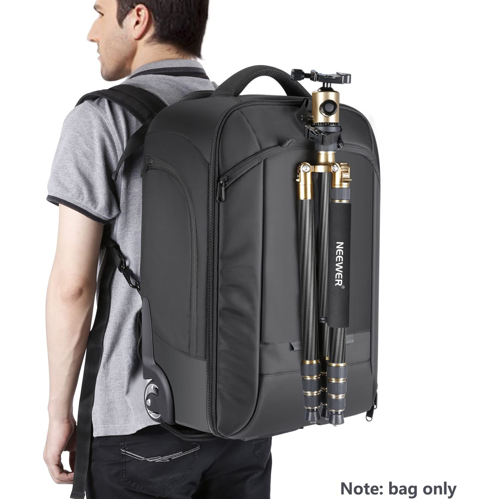 NEEWER キャリーケース 黒・ Neewer Black Nylon Convertible Rolling Camera Backpack Case