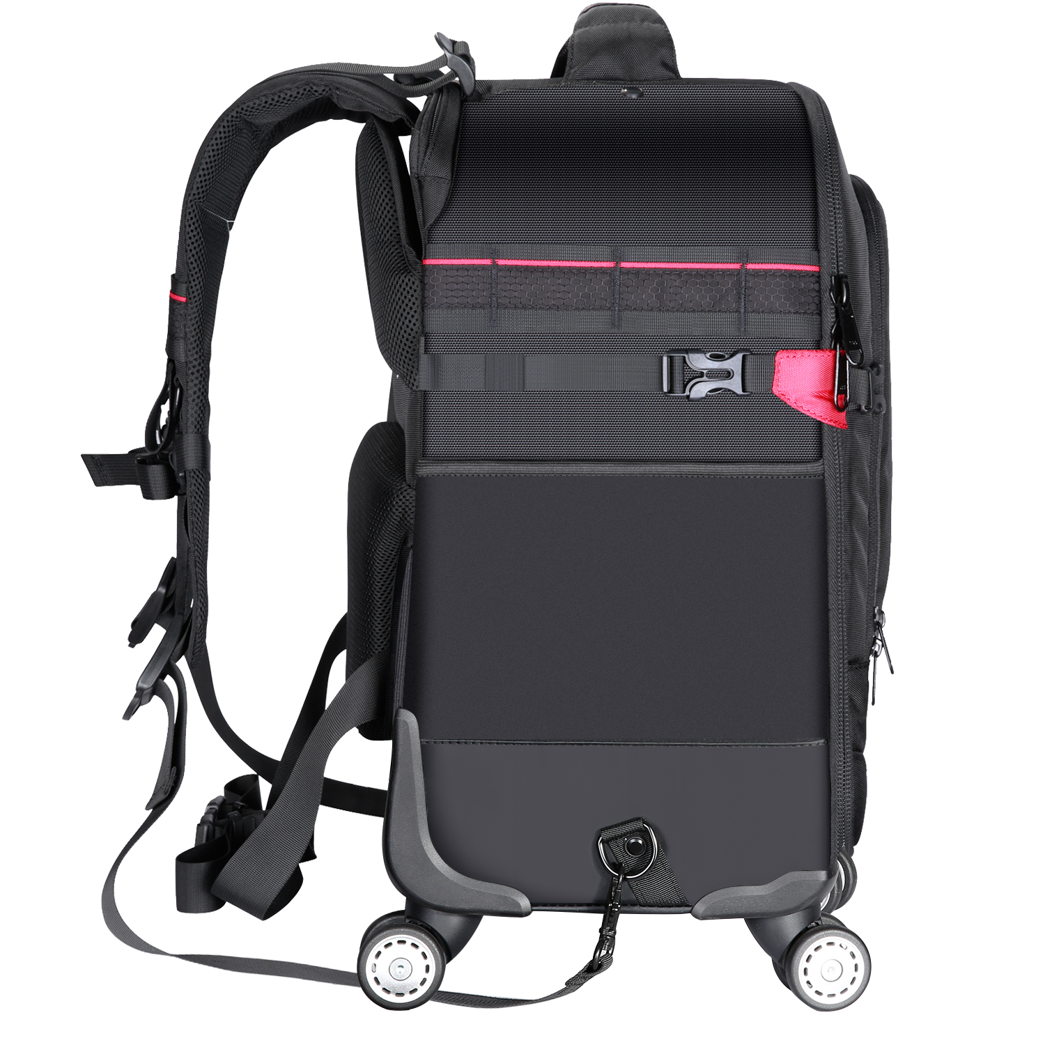 Neewer 2in1 Rolling Camera Backpack Trolley Case with 4 Double