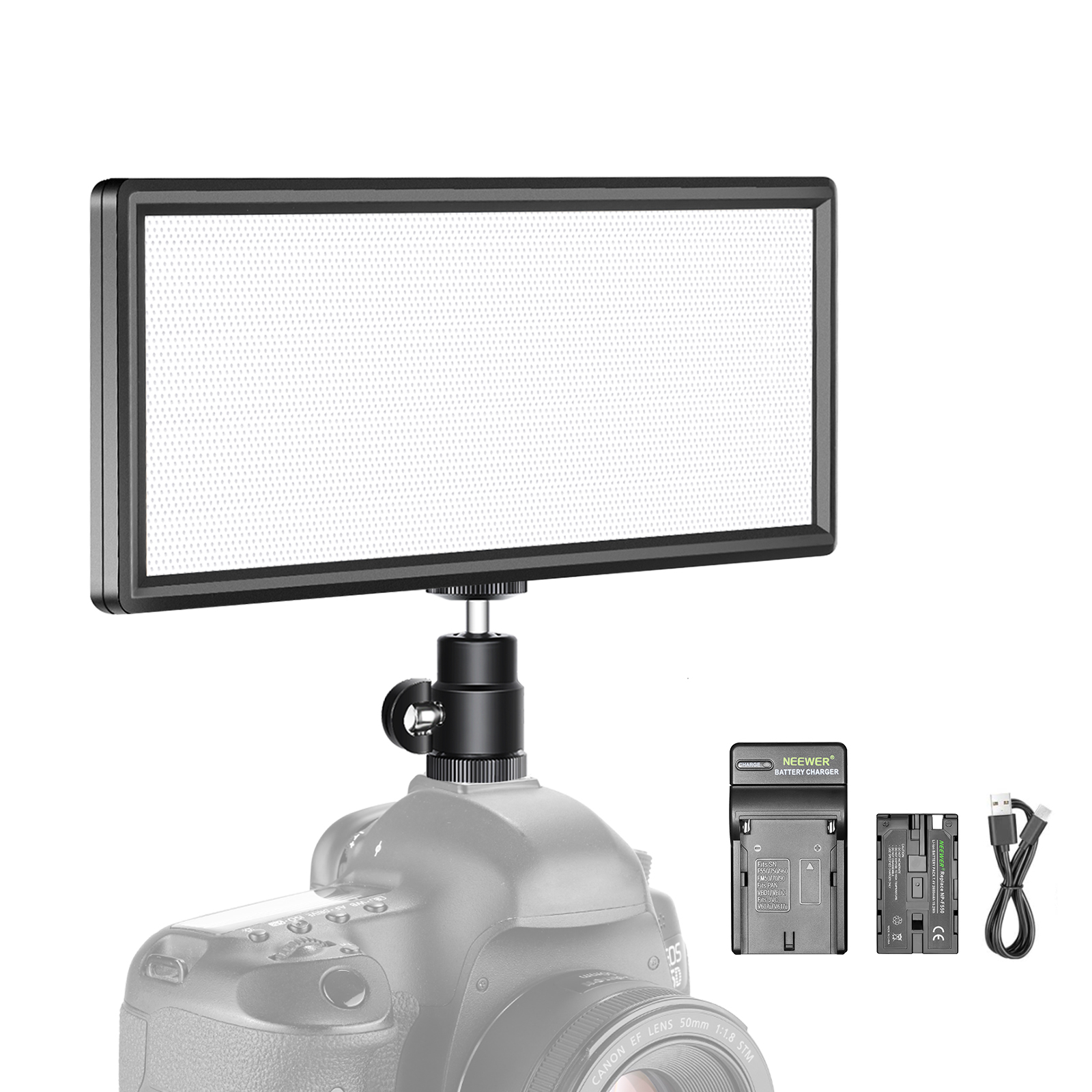 Neewer Super Slim Bicolor Dimmable LED Video Light with LCD Display eBay