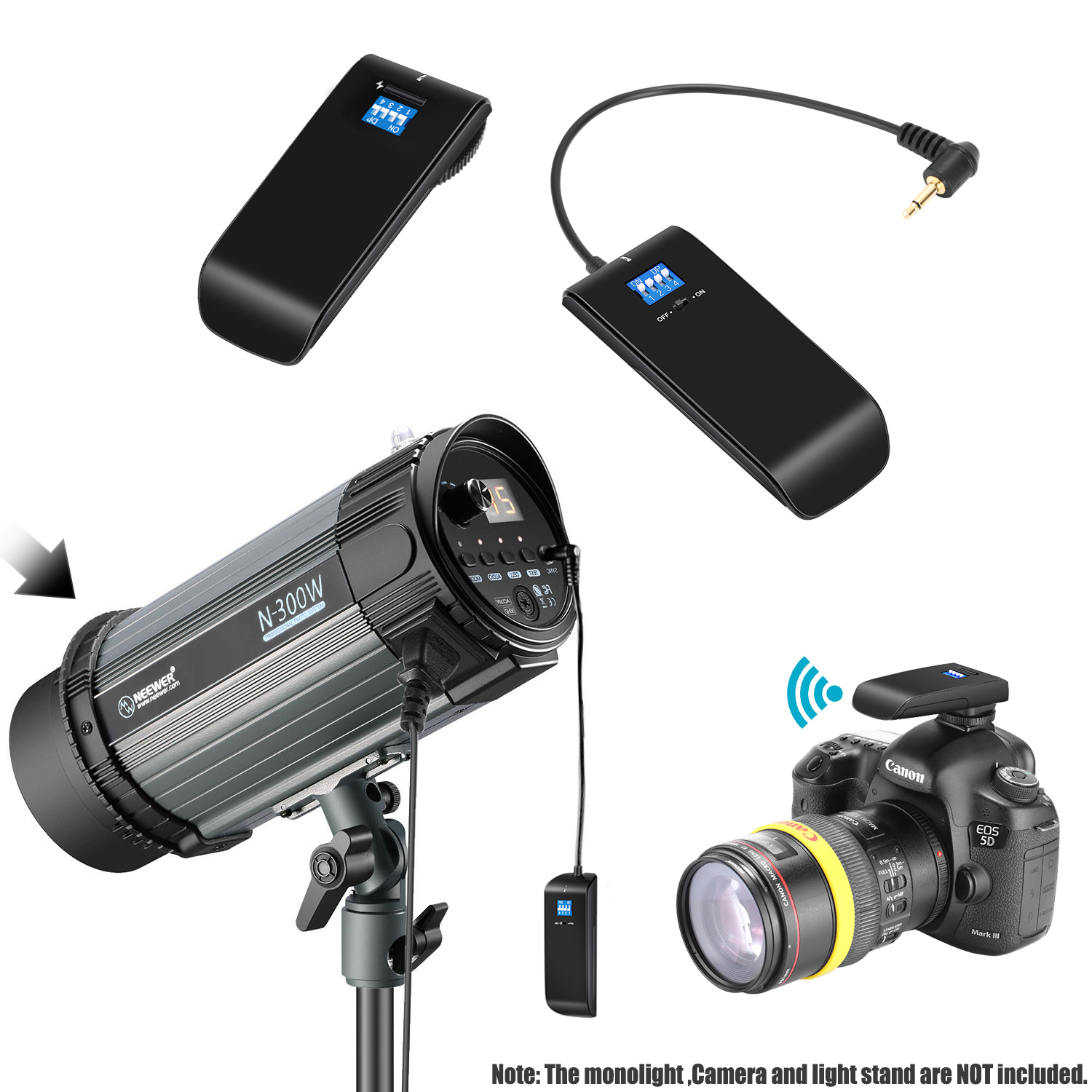 Neewer Wireless Studio Flash Trigger Receiver Transmitter Set for Canon