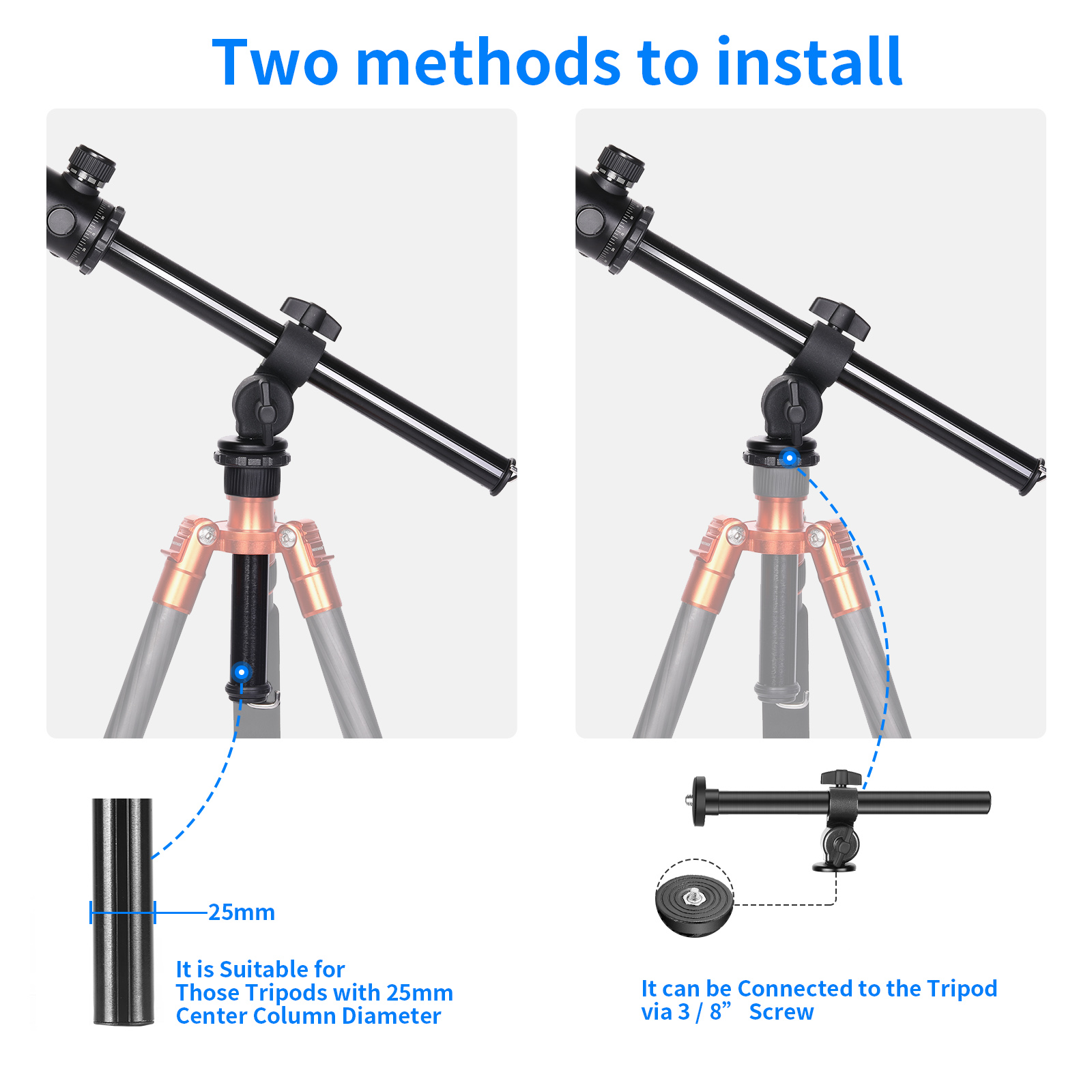 Neewer Camera Tripod Boom Arm External MultiAngle Center Column