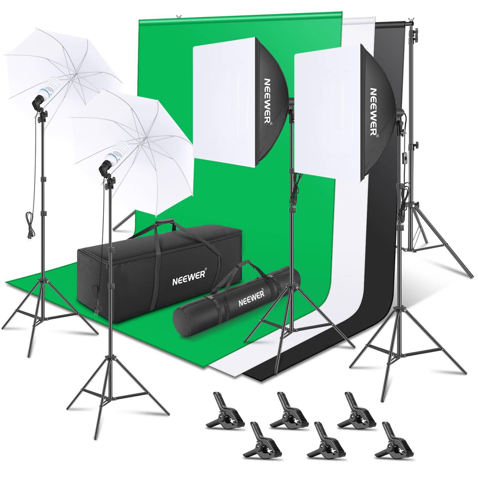 Photography Backdrop Lighting Kit 2.6Mx3M/8.5ftx10ft Background Support