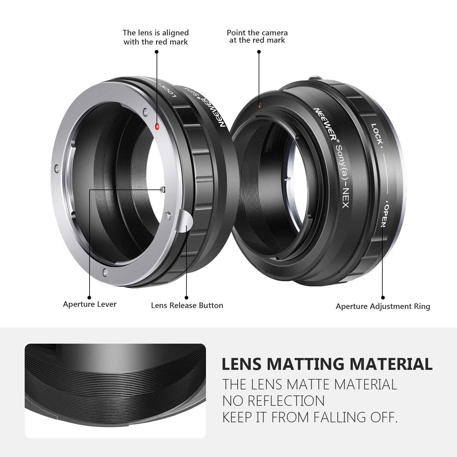 Neewer Lens Mount Adapter for Sony Alpha A-Type Minolta MAF AF Mount