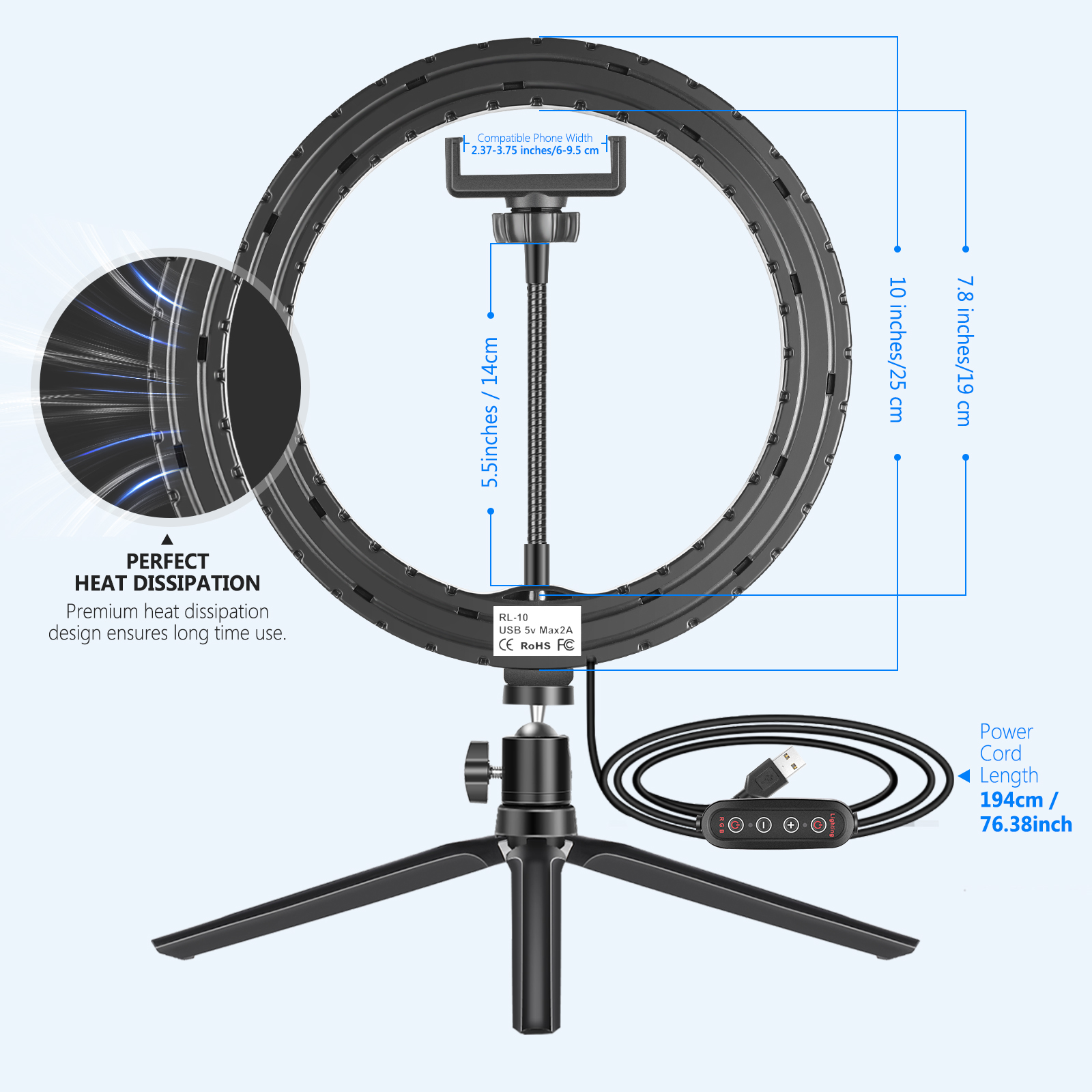 Neewer Inch Rgb Ring Light Selfie Light Ring With Tripod Stand Phone Holder Ebay