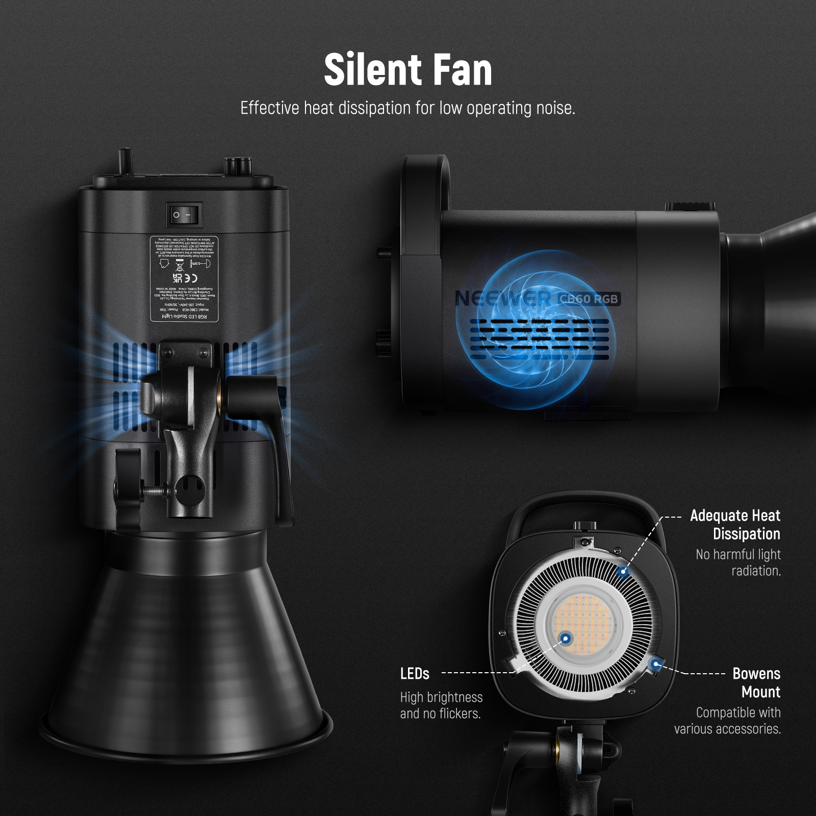 NEEWER CB60 ビデオライト 70W Amazon.com : NEEWER CB60 RGB 70W LED Video Light with App