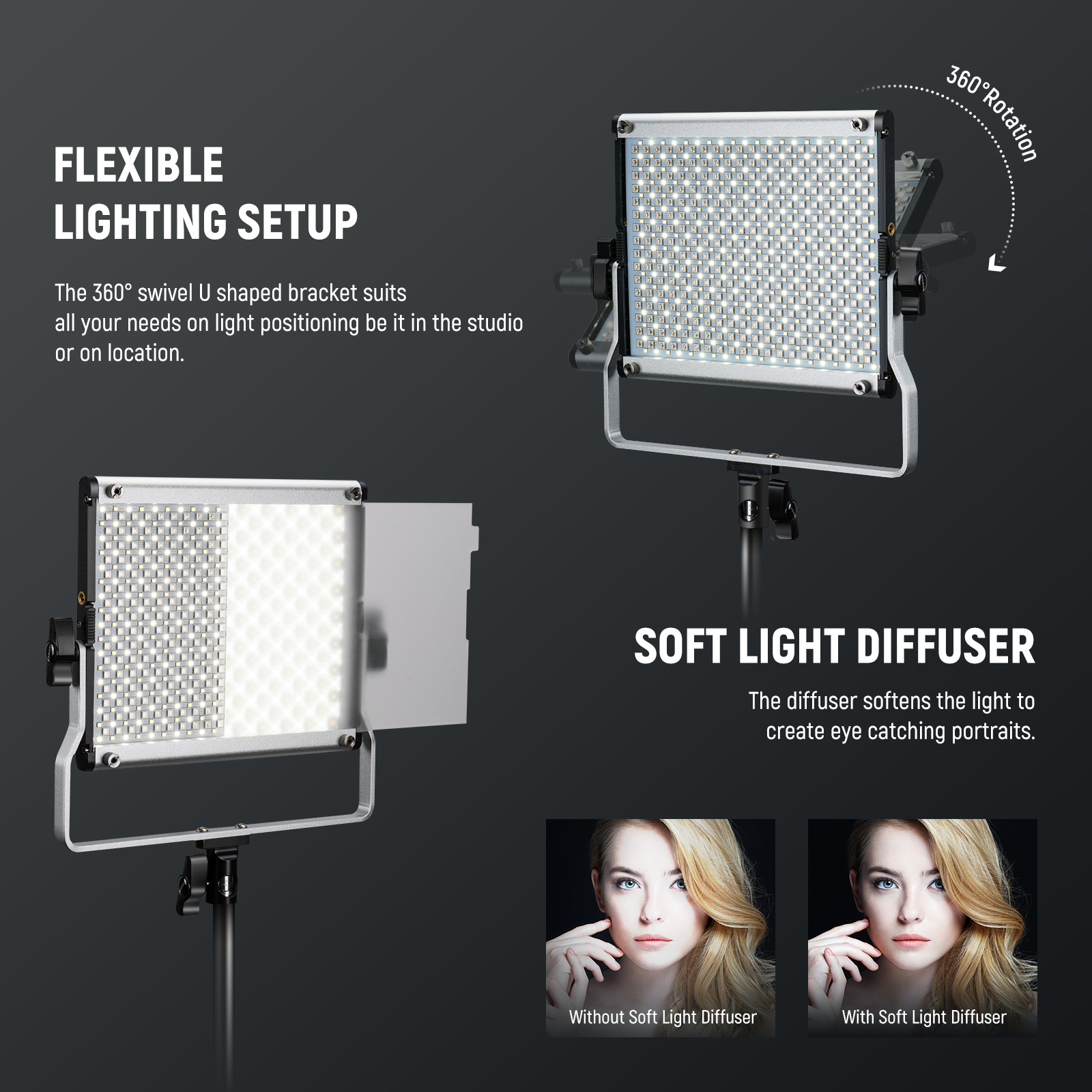 NEEWER Upgraded 660 PRO II RGB LED Video Light with App