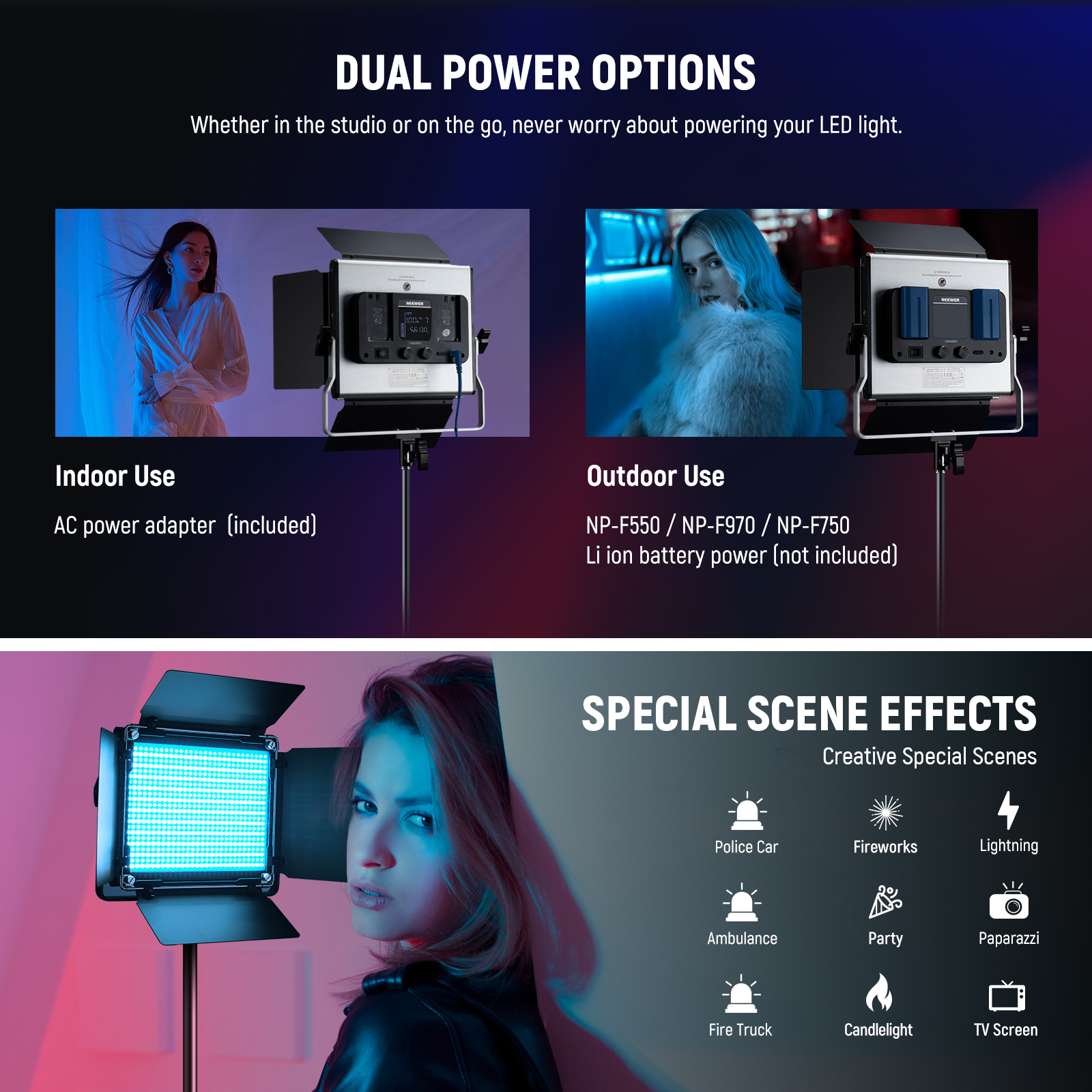 Neewer ビデオライト　RGB660 2台セット Amazon | NEEWER 660 PRO II RGB LEDビデオライト 撮影用ライト
