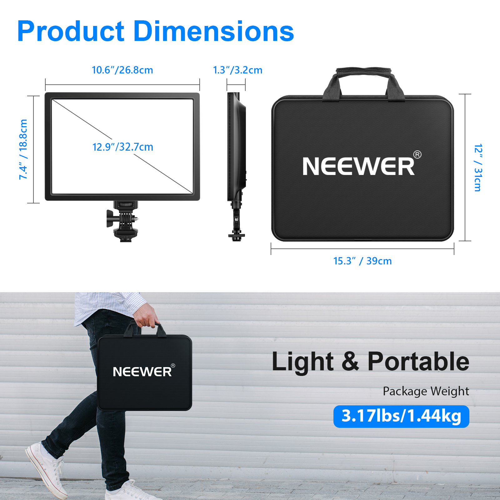 NEEWER GL25B Side Light Panels פאנלים לתאורת צד - תמונת מוצר