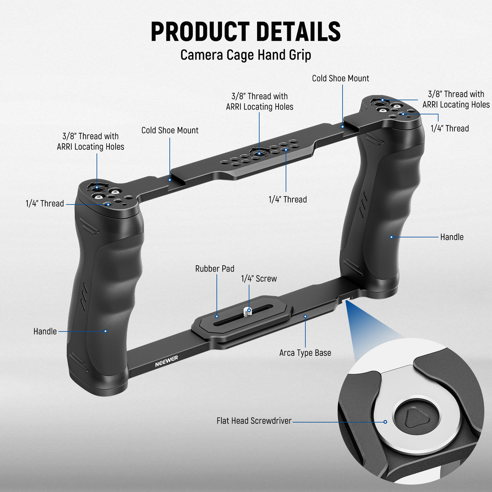 כלוב מצלמה עם ידיות NEEWER Dual Grip Camera Cage - מבנה ושימוש