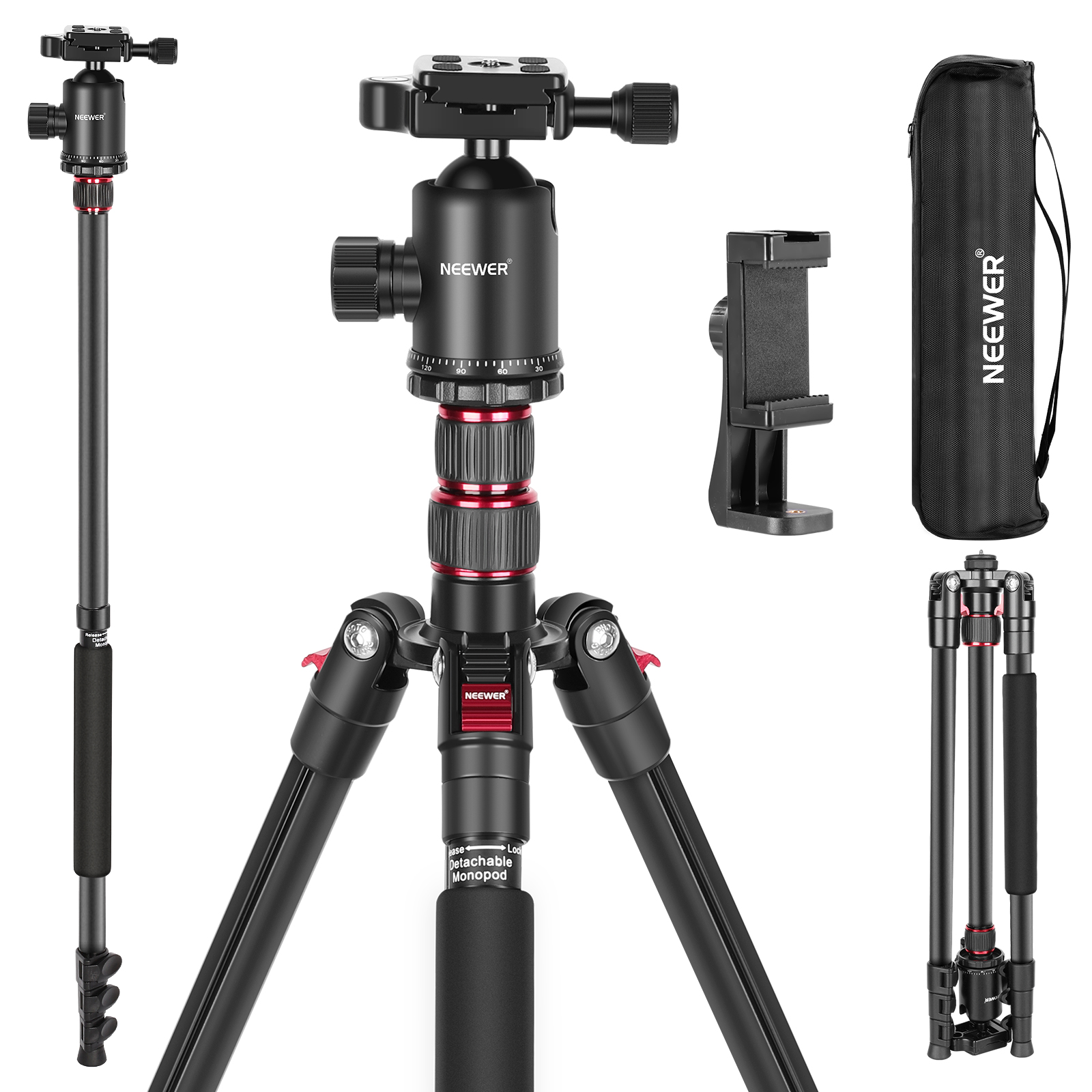 חצובה עם תפס לטלפון NEEWER 77" Dual Axis Tripod - תמונת מוצר