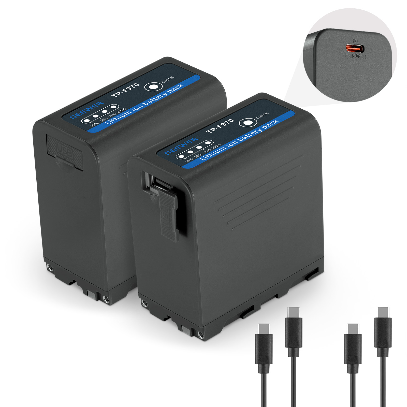NEEWER TP-F970 7800mAh 2-Pack זוג סוללות - תמונת מוצר