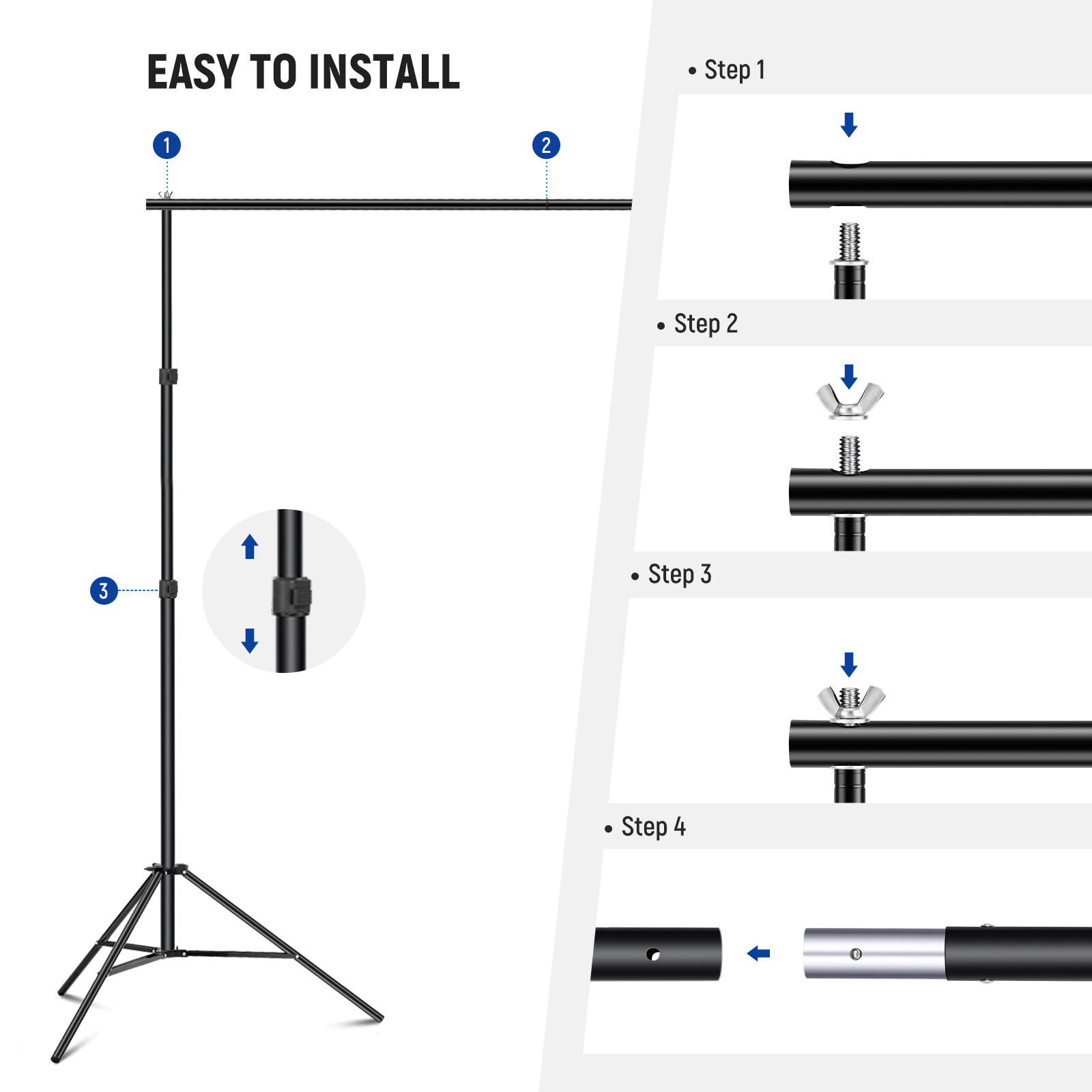 NEEWER 2x3m Backdrop Stand Kit ערכת חצובות לרקע - פרטים נוספים