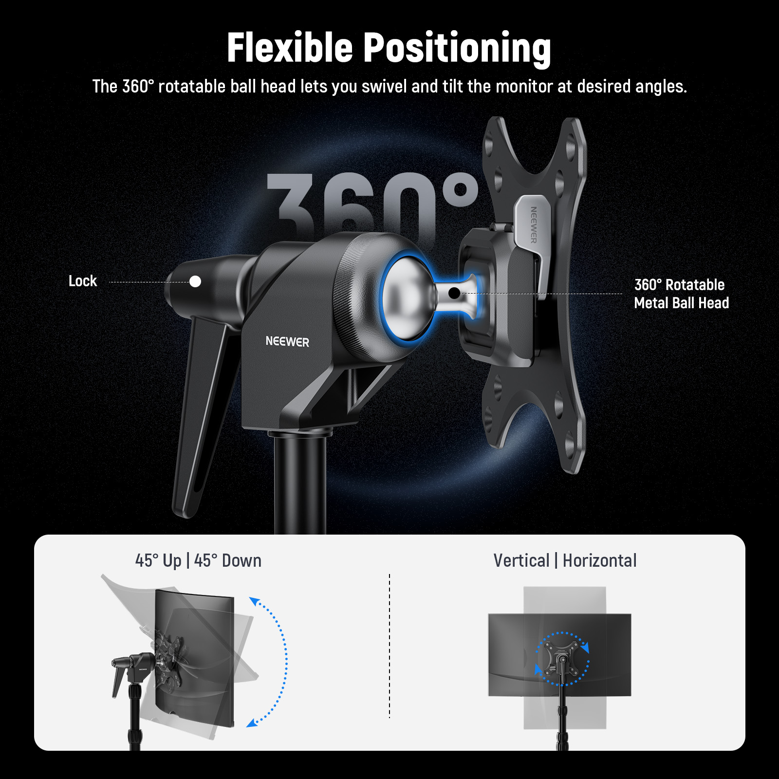 NEEWER VESA Stand Adapter מתאם VESA לחצובת תאורה - מבנה ושימוש