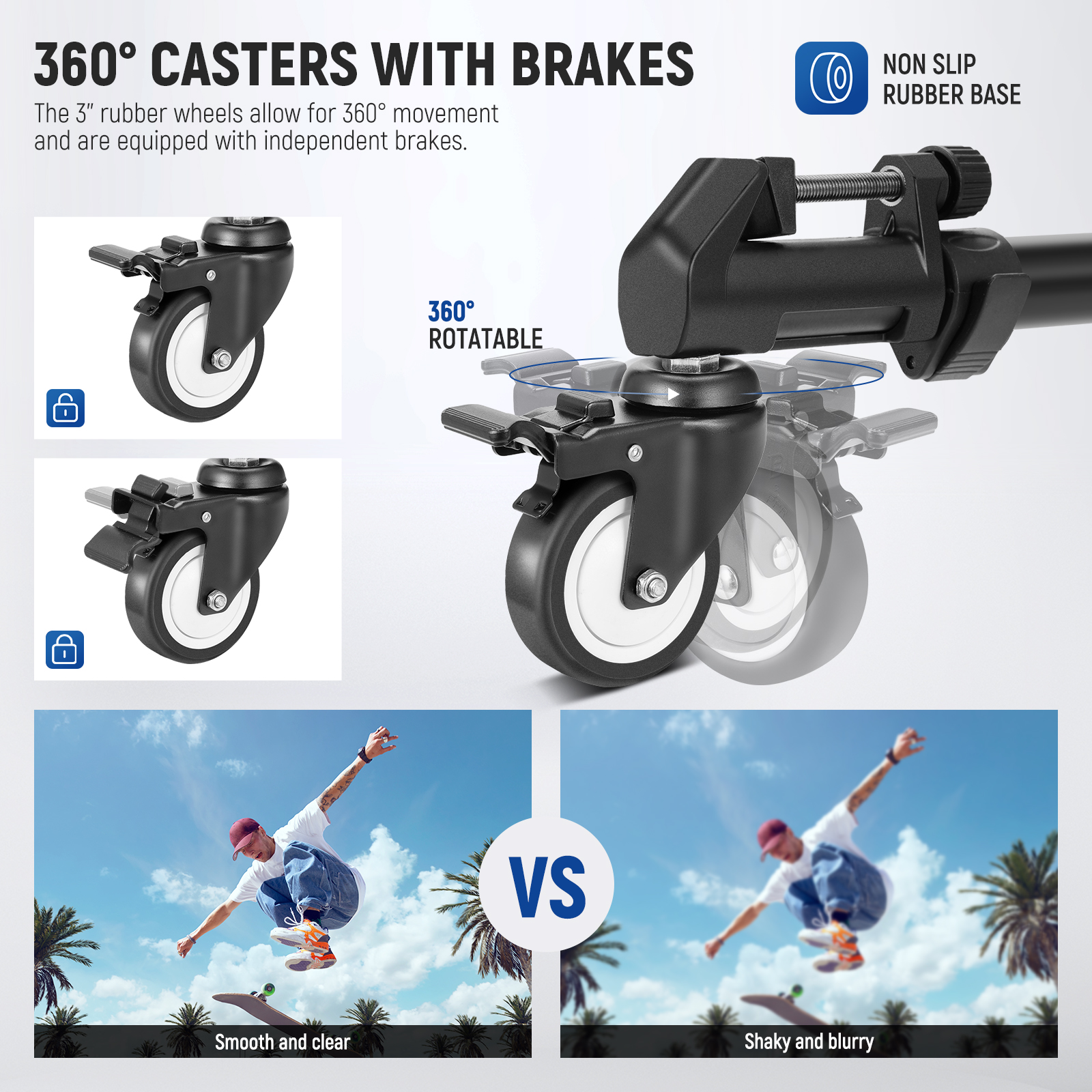 דולי גללים לחצובה NEEWER NW600 Tripod Dolly - פרטים נוספים