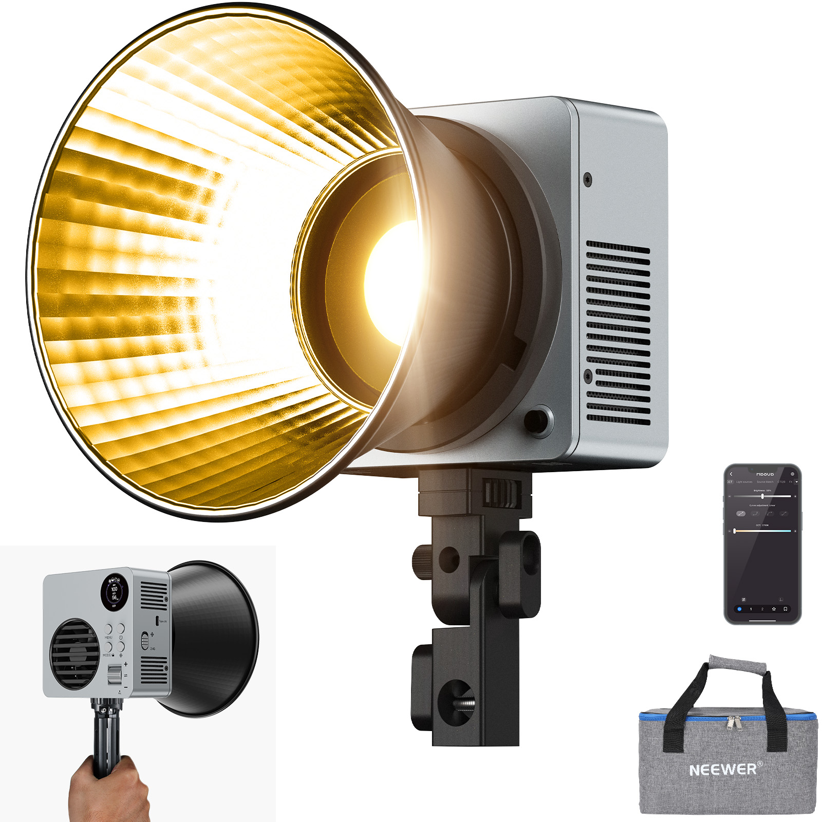 תאורת וידאו NEEWER HB80B Mini COB LED עד 80W - תמונת מוצר