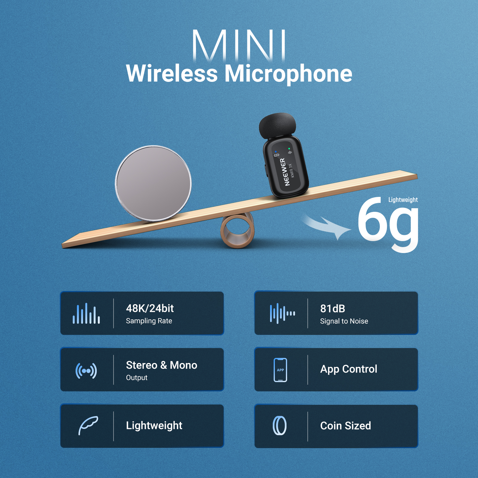 NEEWER KM19 Wireless Microphone מיקרופון אלחוטי - מבנה ושימוש
